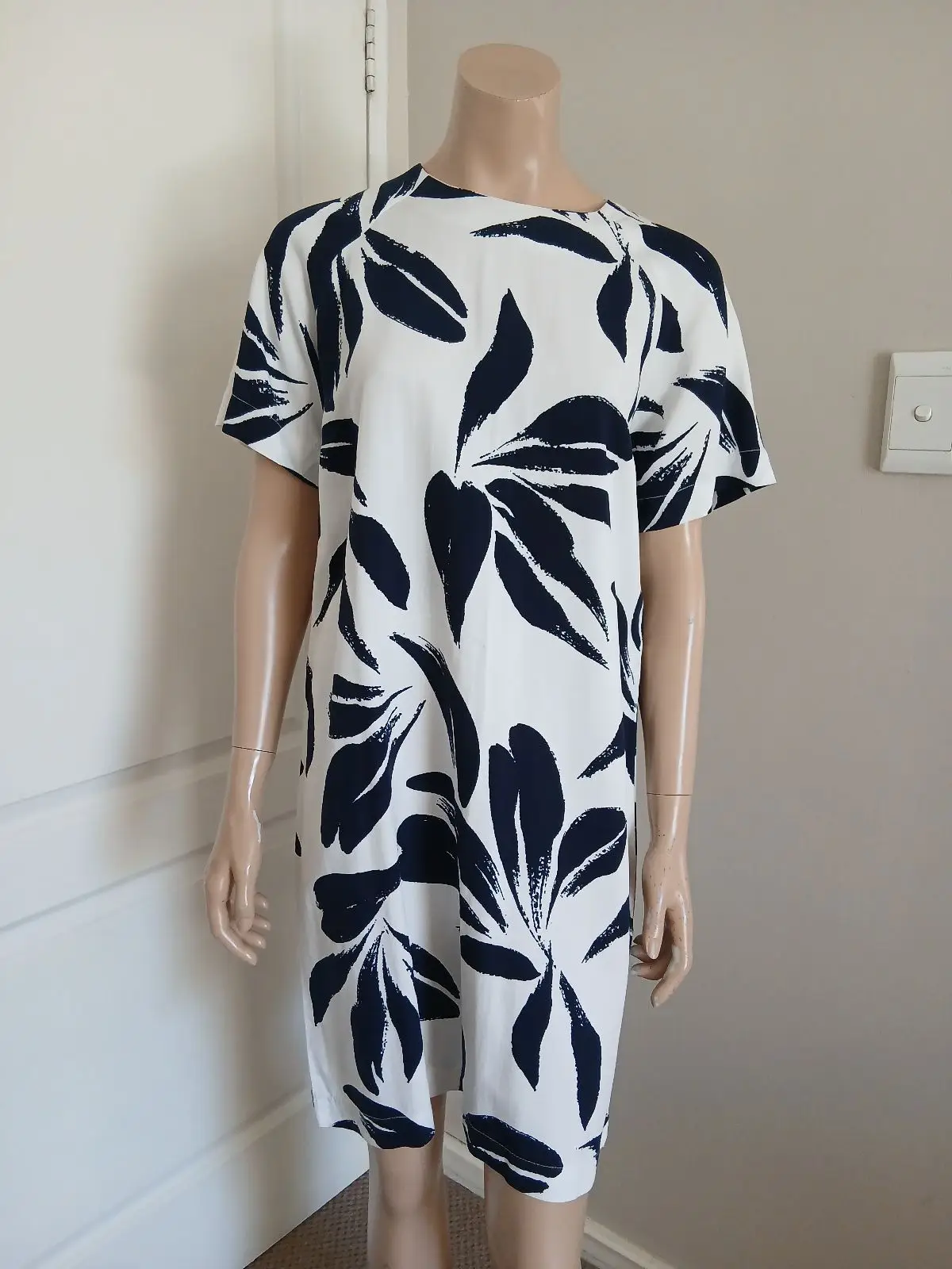 Poetry Poetry Navy Leaf Print Shift Dress