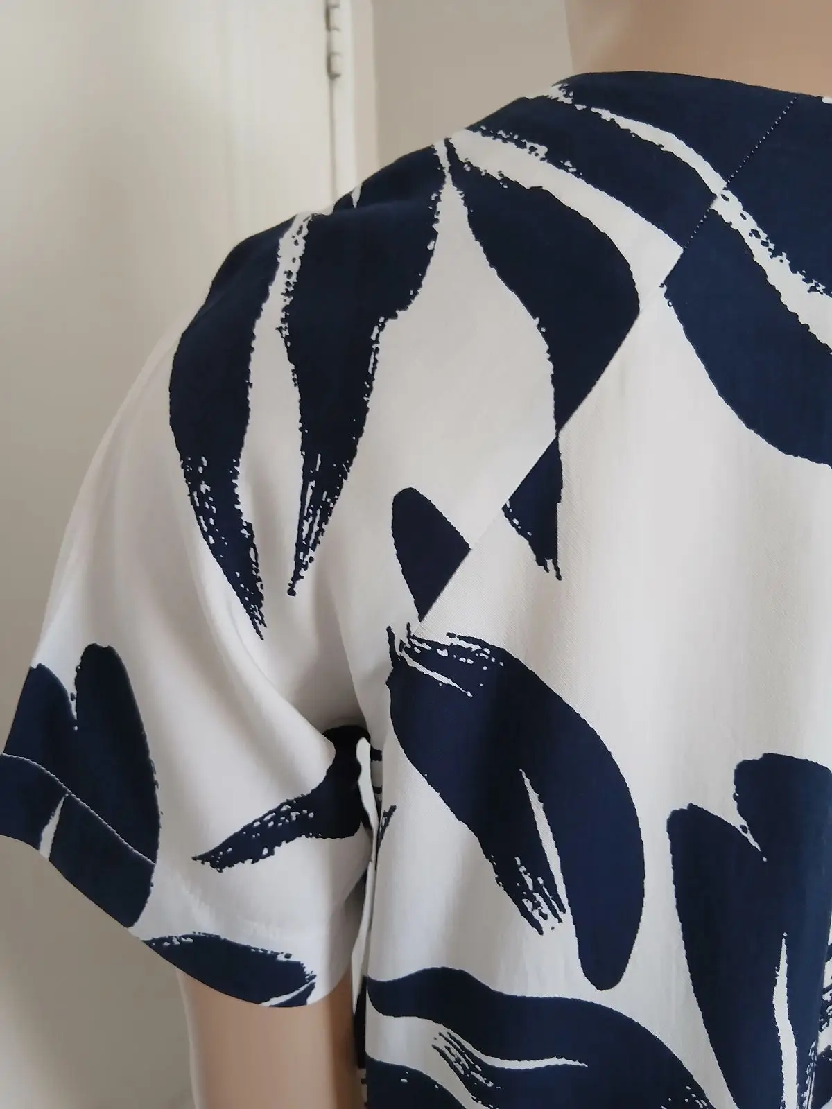Poetry Navy Leaf Print Shift Dress