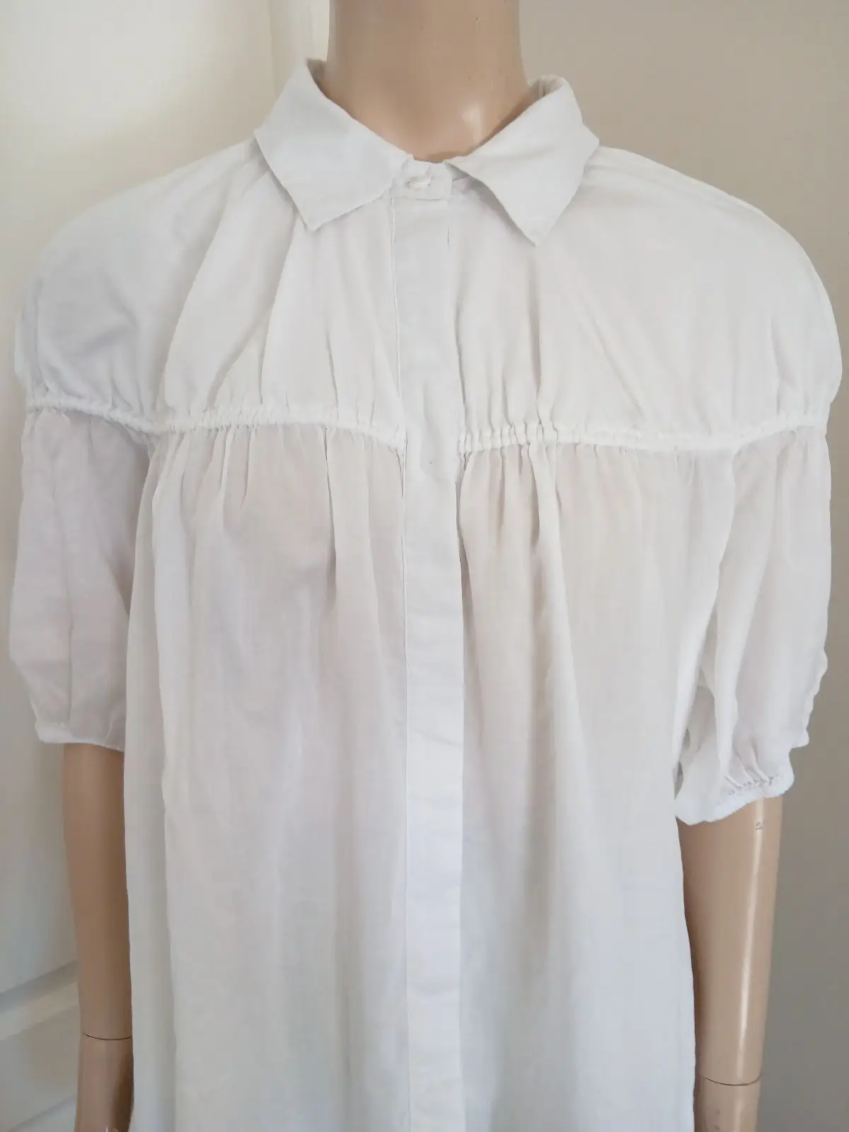 Country Road Country Road White Gathered Short Sleeve Blouse
