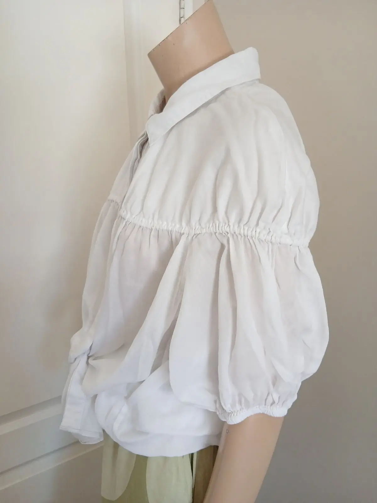 Country Road White Gathered Short Sleeve Blouse