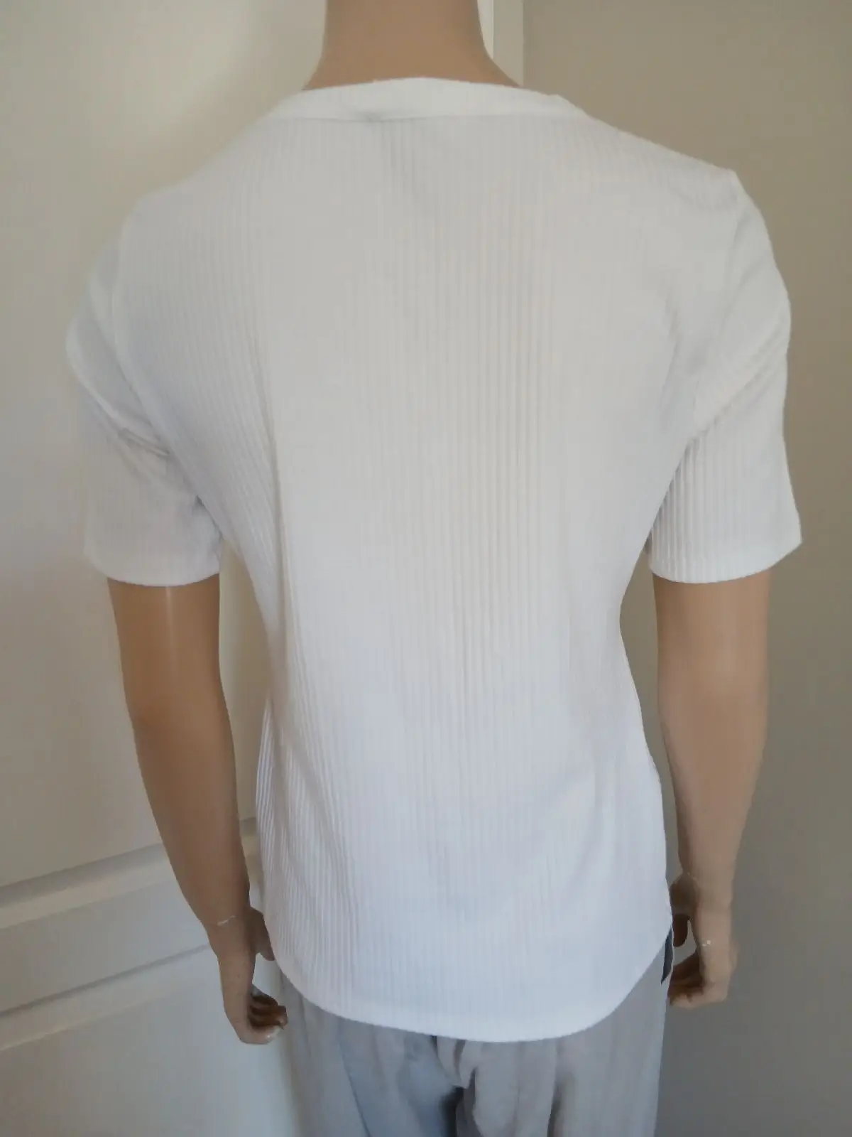 Witchery White Ribbed Wrap Front Top