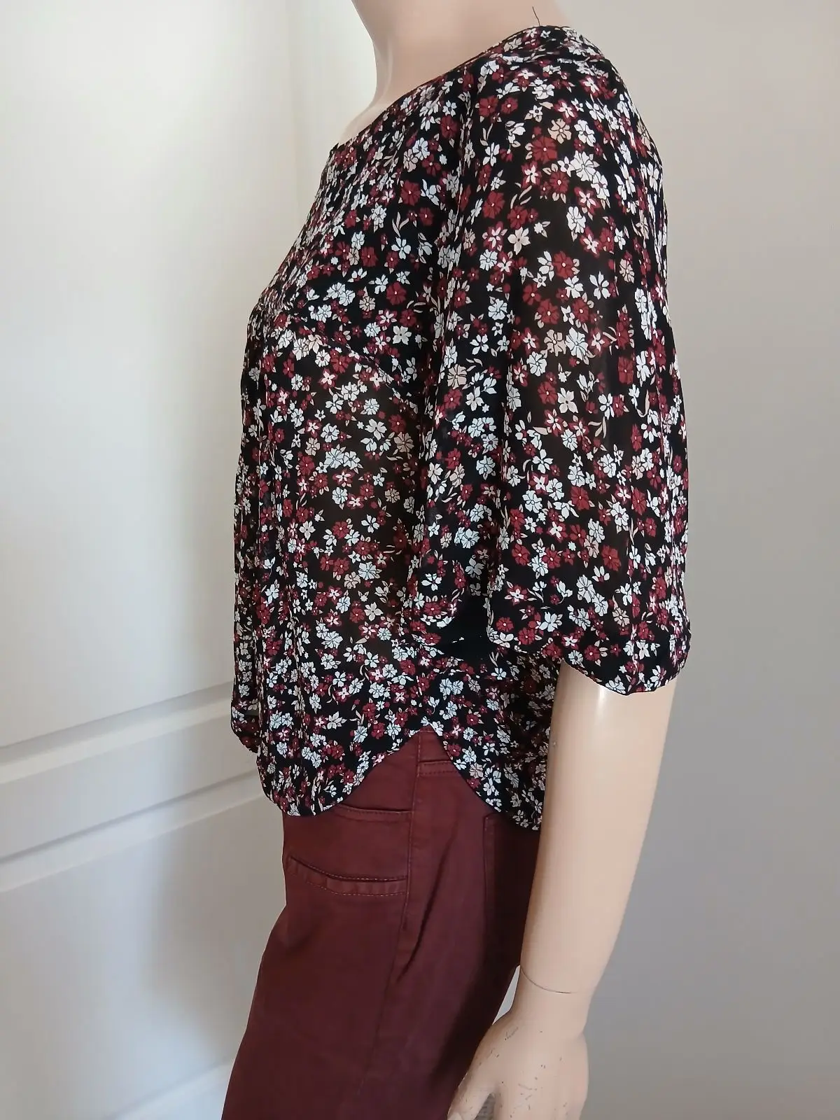 Country Road Floral Short Sleeve Blouse