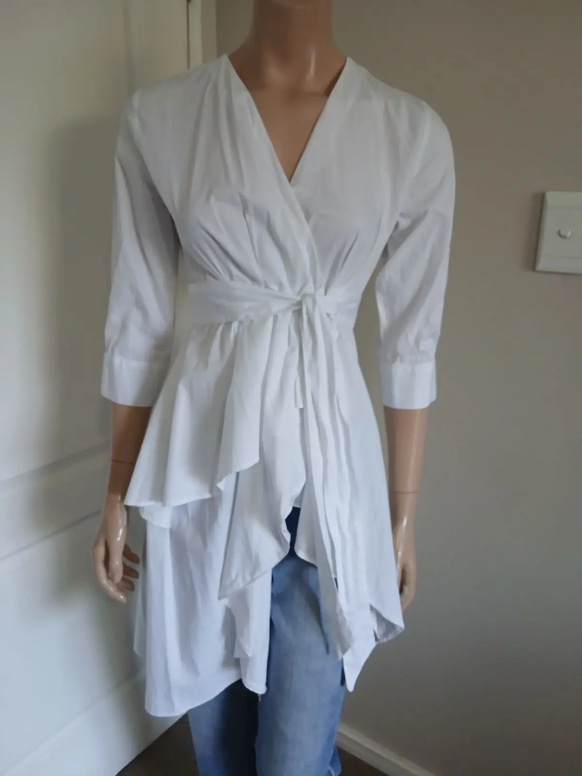 Truworths White Wrap Tunic Top