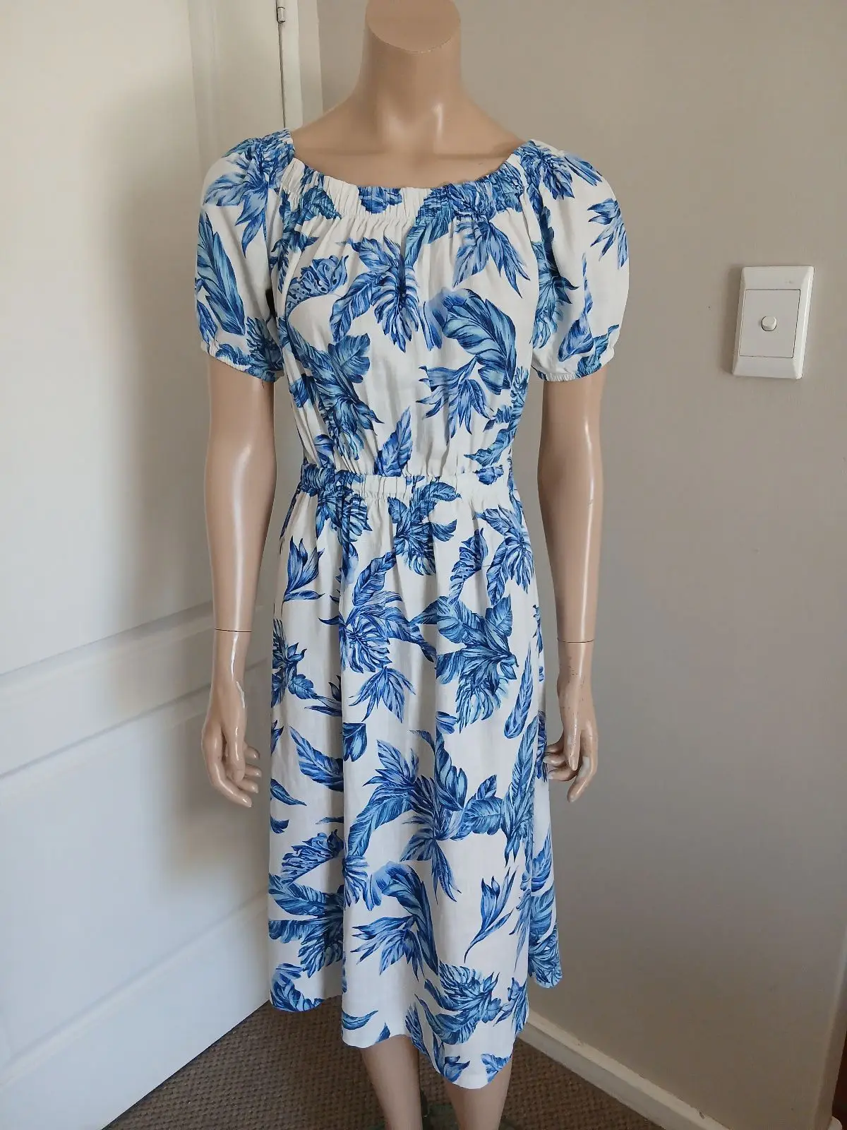 Foschini Foschini Blue Tropical Leaf Print Midi Dress
