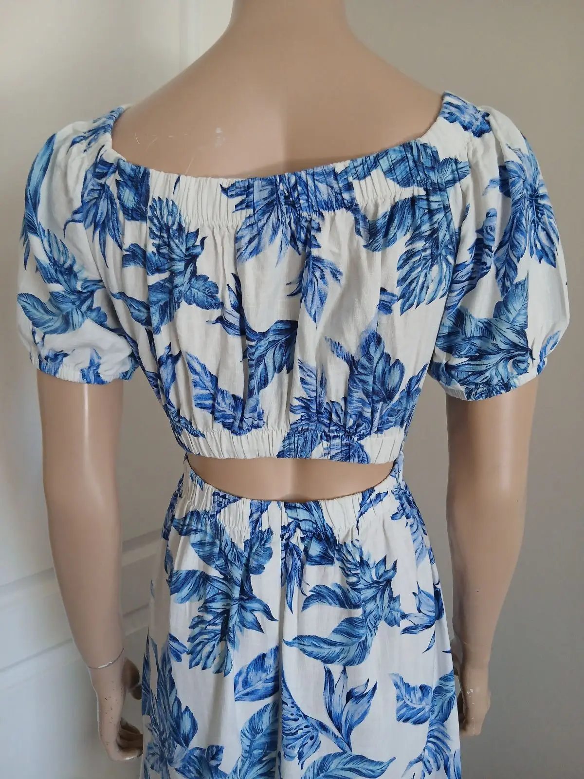 Foschini Blue Tropical Leaf Print Midi Dress