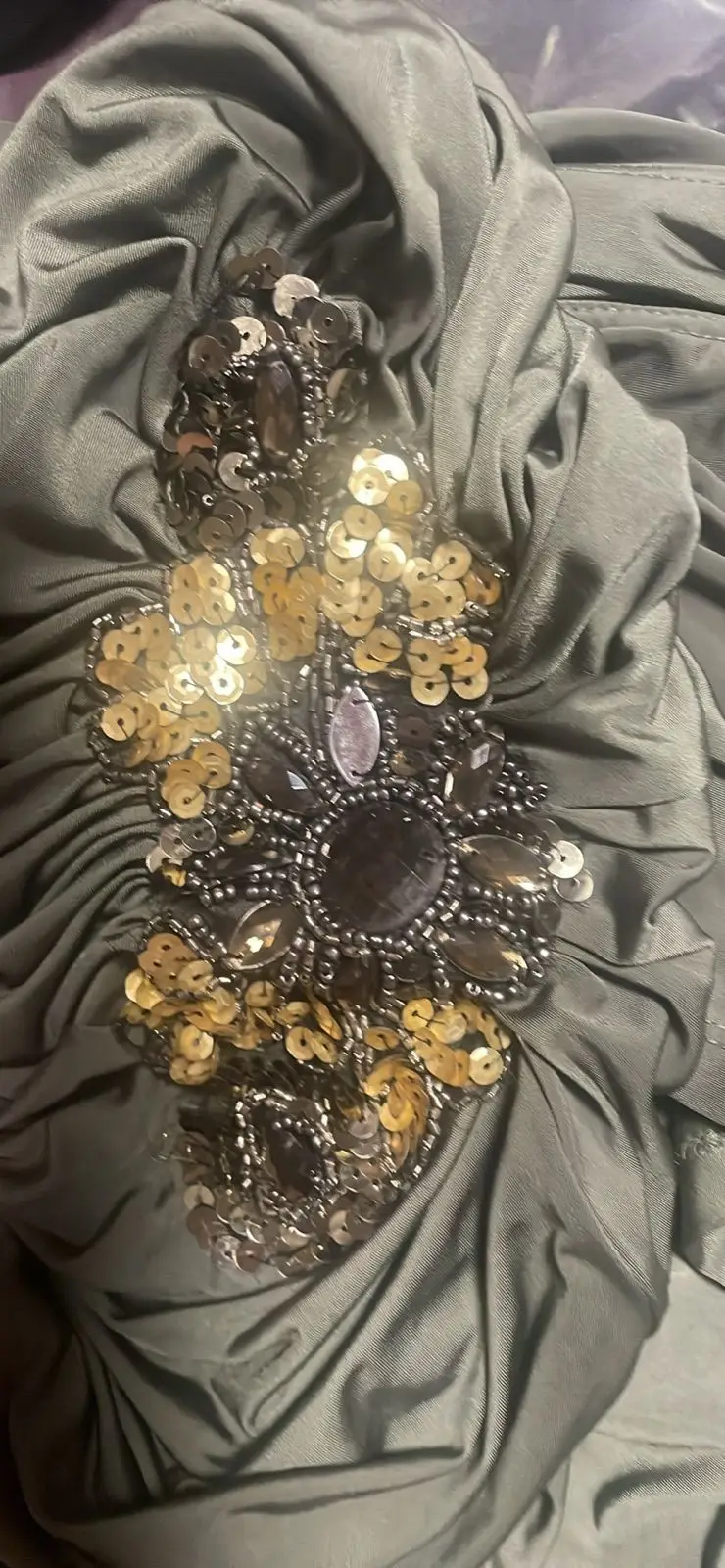 YDE One-Shoulder Embellished Maxi Dress