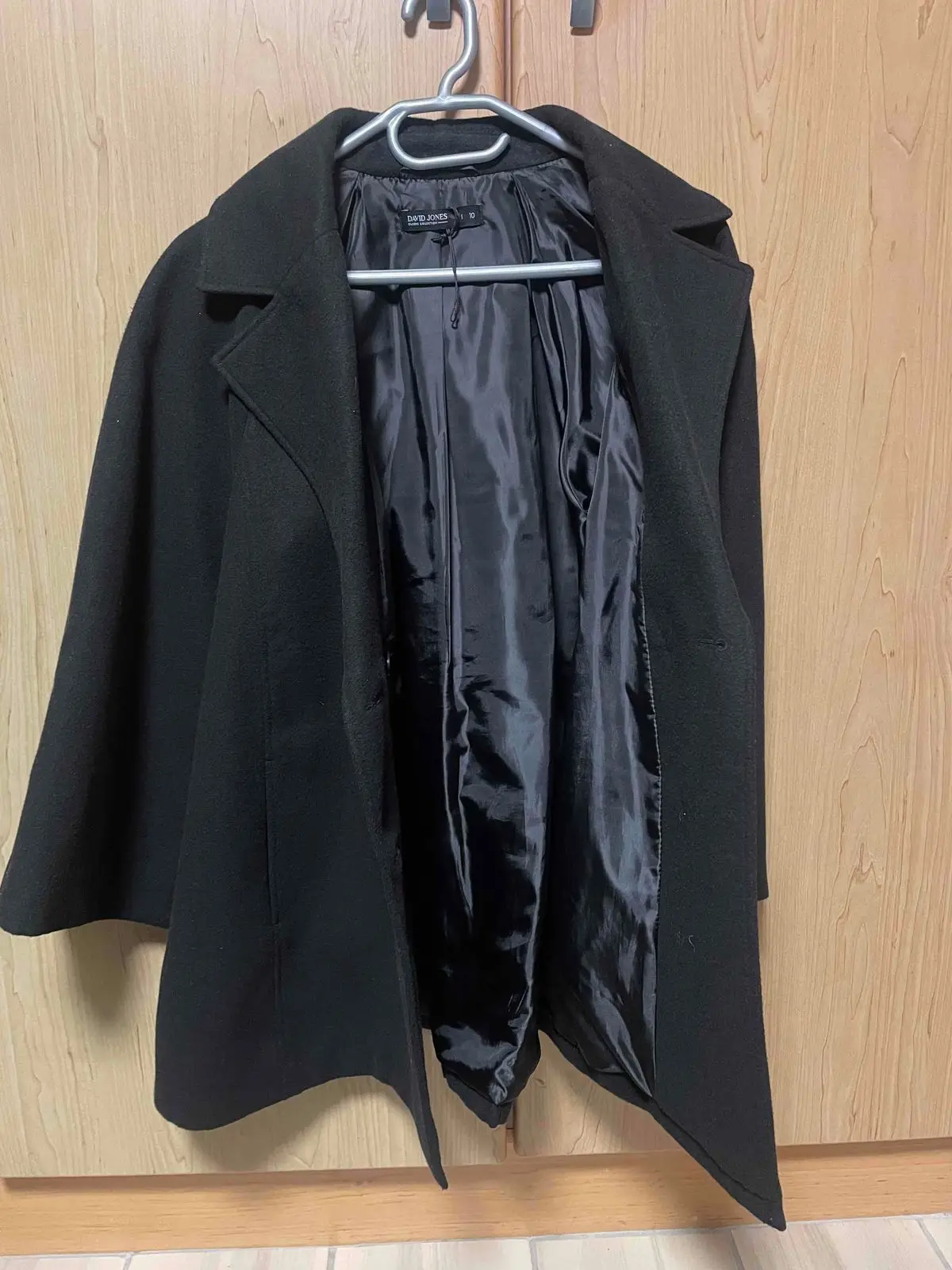 David Jones Black Double-Breasted Coat