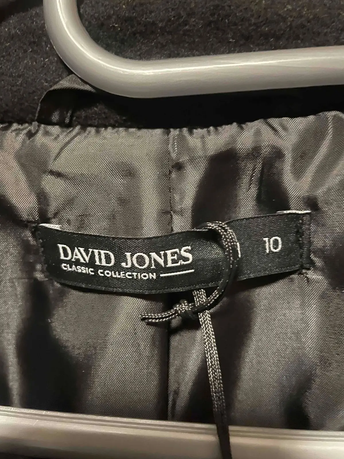 David Jones Black Double-Breasted Coat