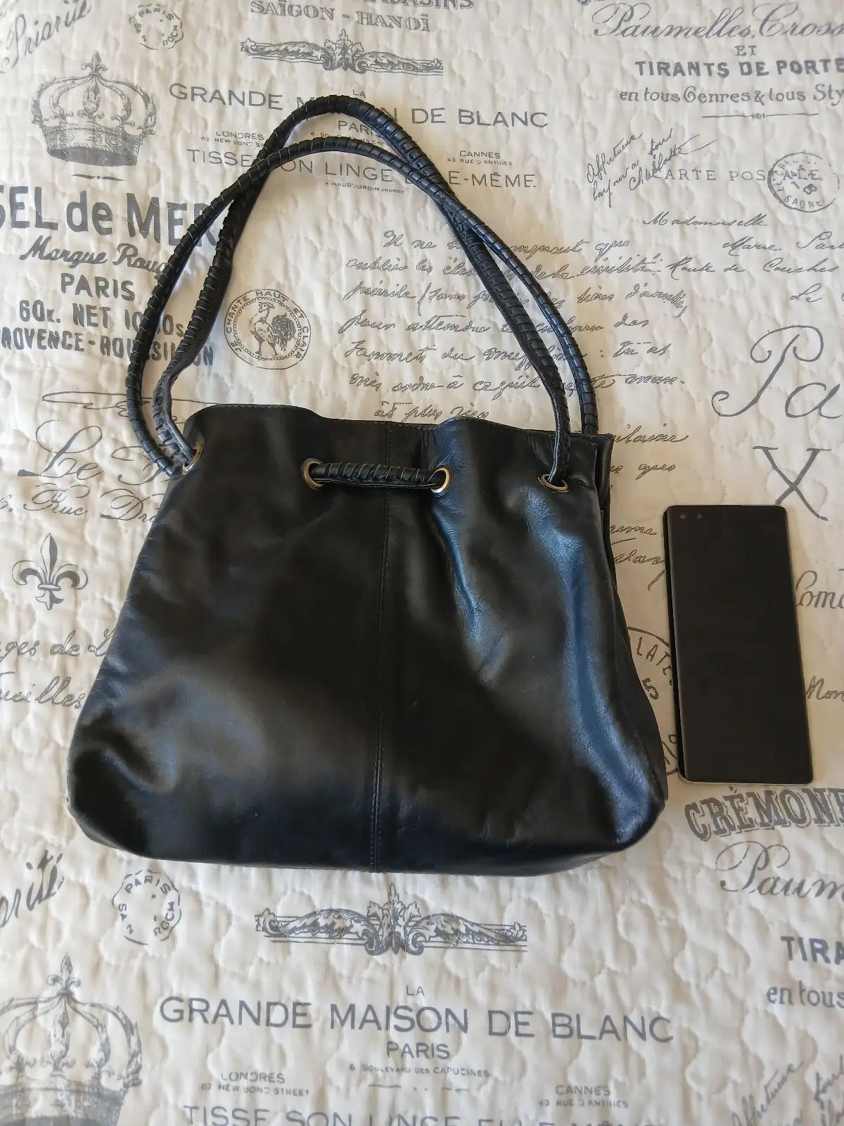 Gigi Black Leather Shoulder Bag