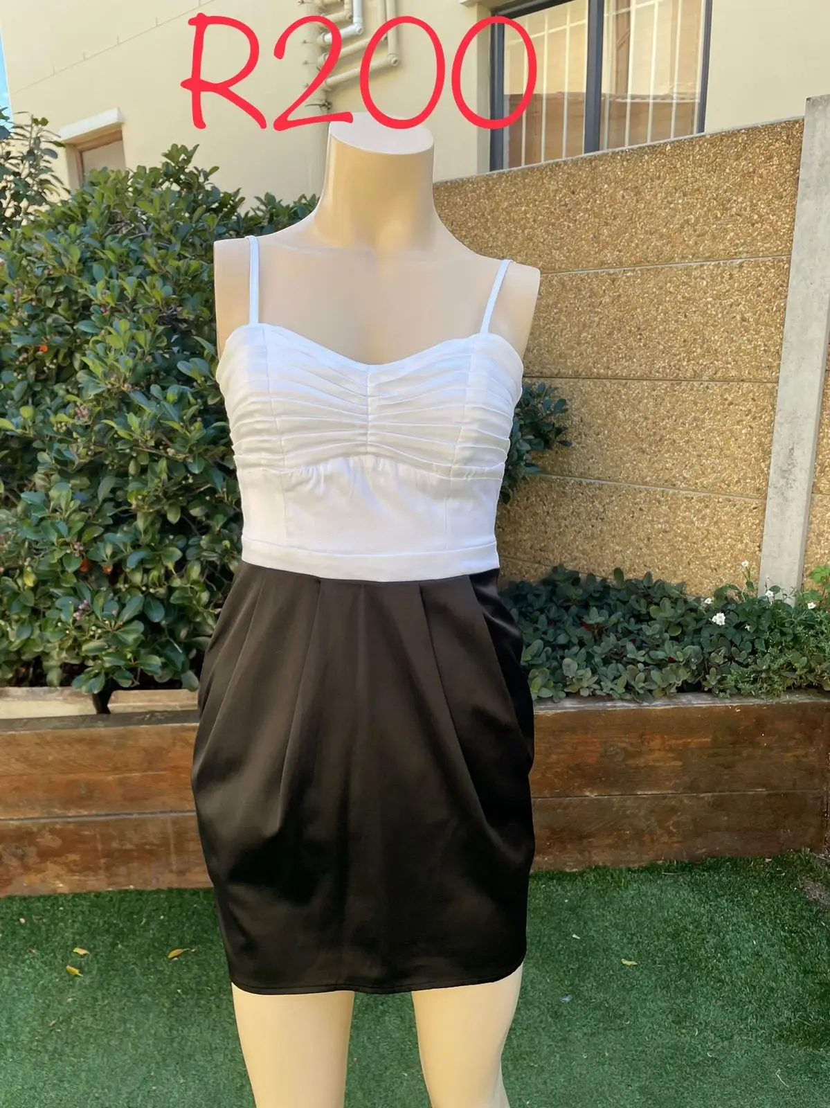 YDE YDE Two-Tone Ruched Bodice Mini Dress