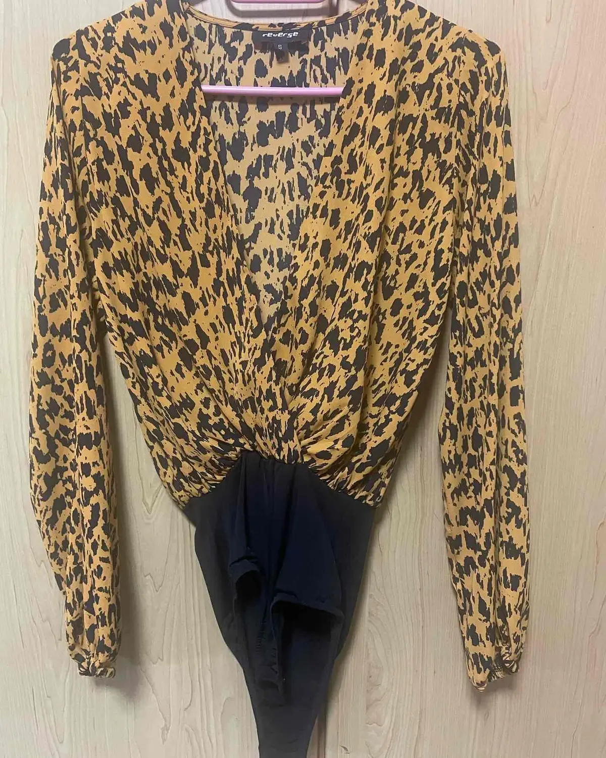 YDE Reverse Leopard Print Long Sleeve Bodysuit