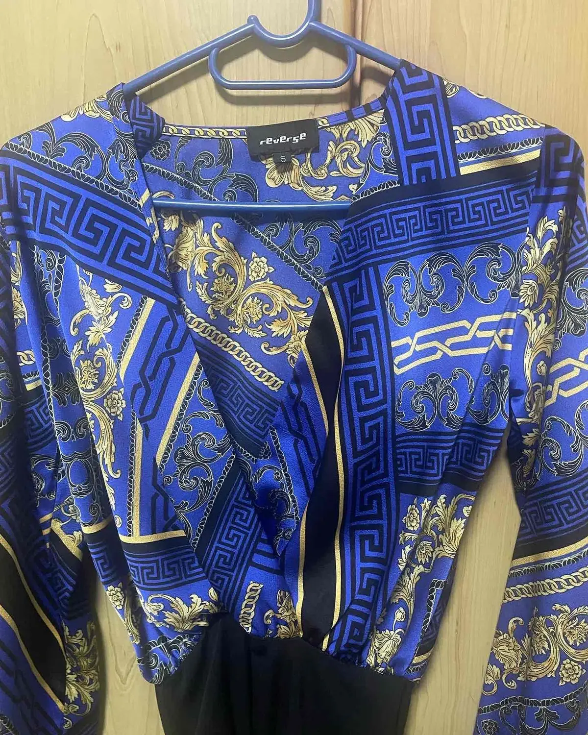 YDE Reverse Baroque Pattern Long Sleeve Bodysuit
