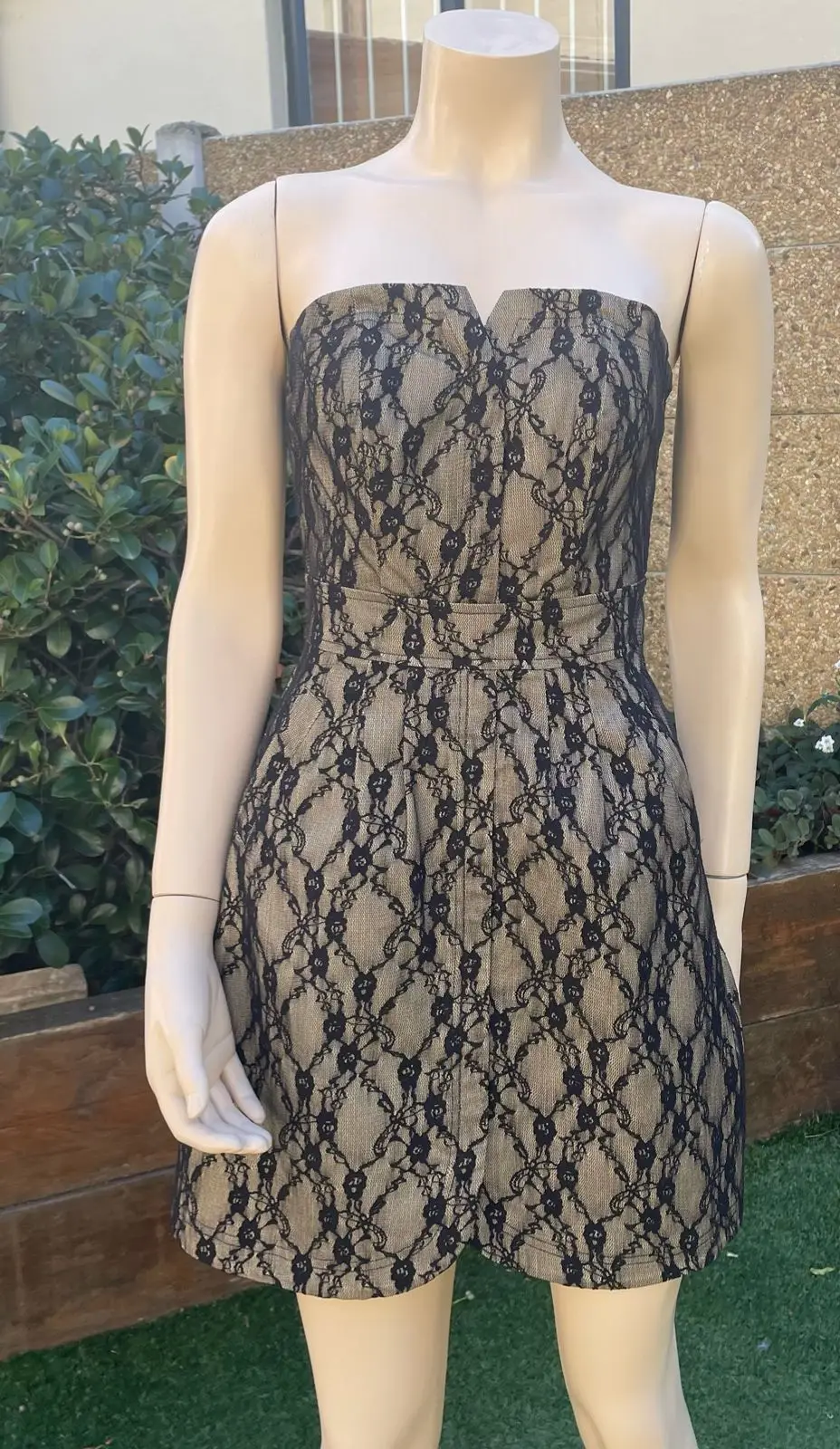 Jo Borkett Jo Borkett Strapless Black Lace Dress