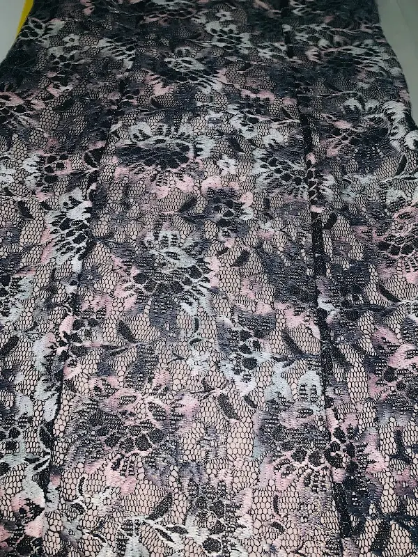 Lace Sleeveless Dress with Sheer Mesh Neckline