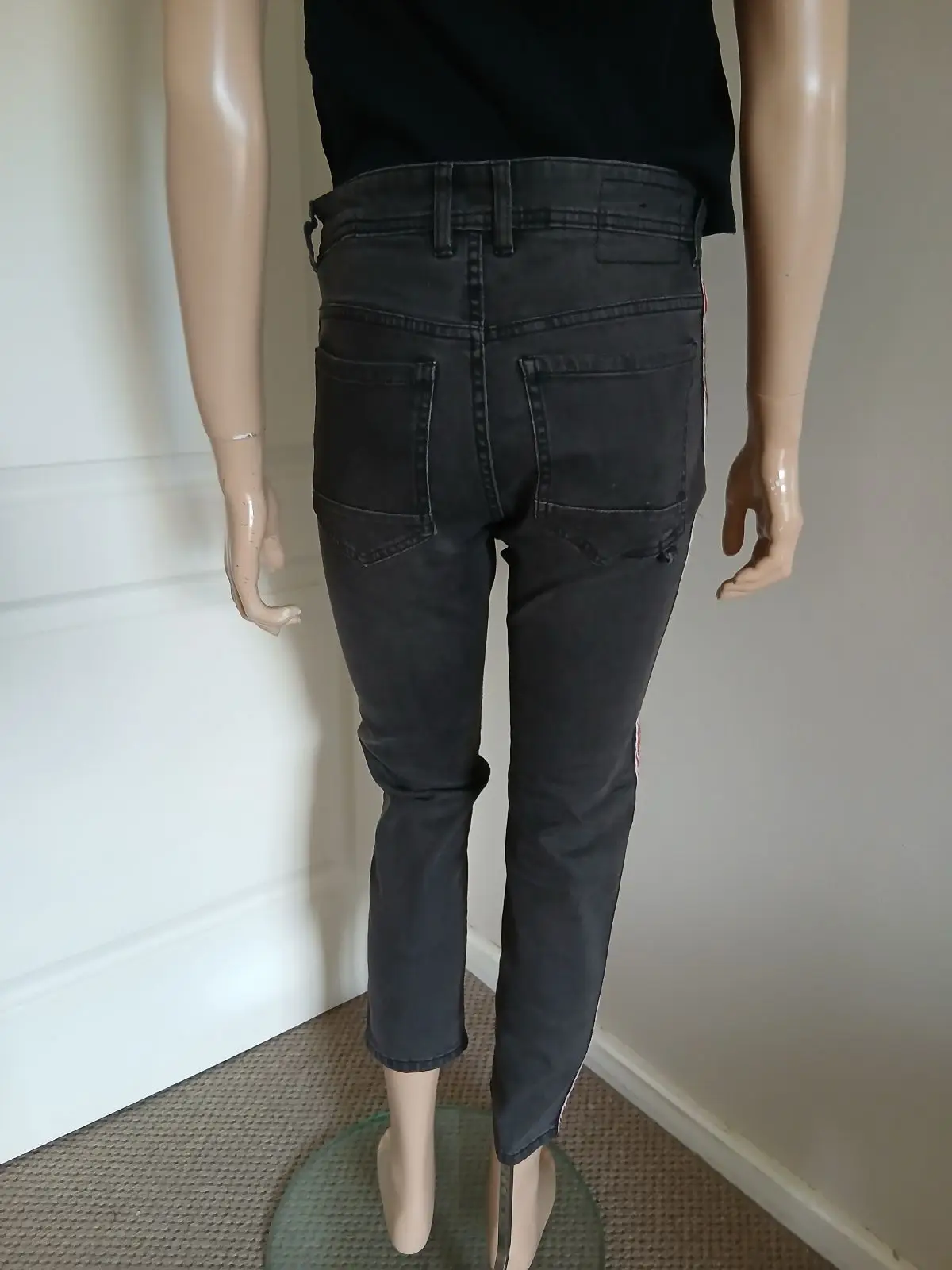 Cotton On Dark Grey Skinny Jeans with Side Stripe