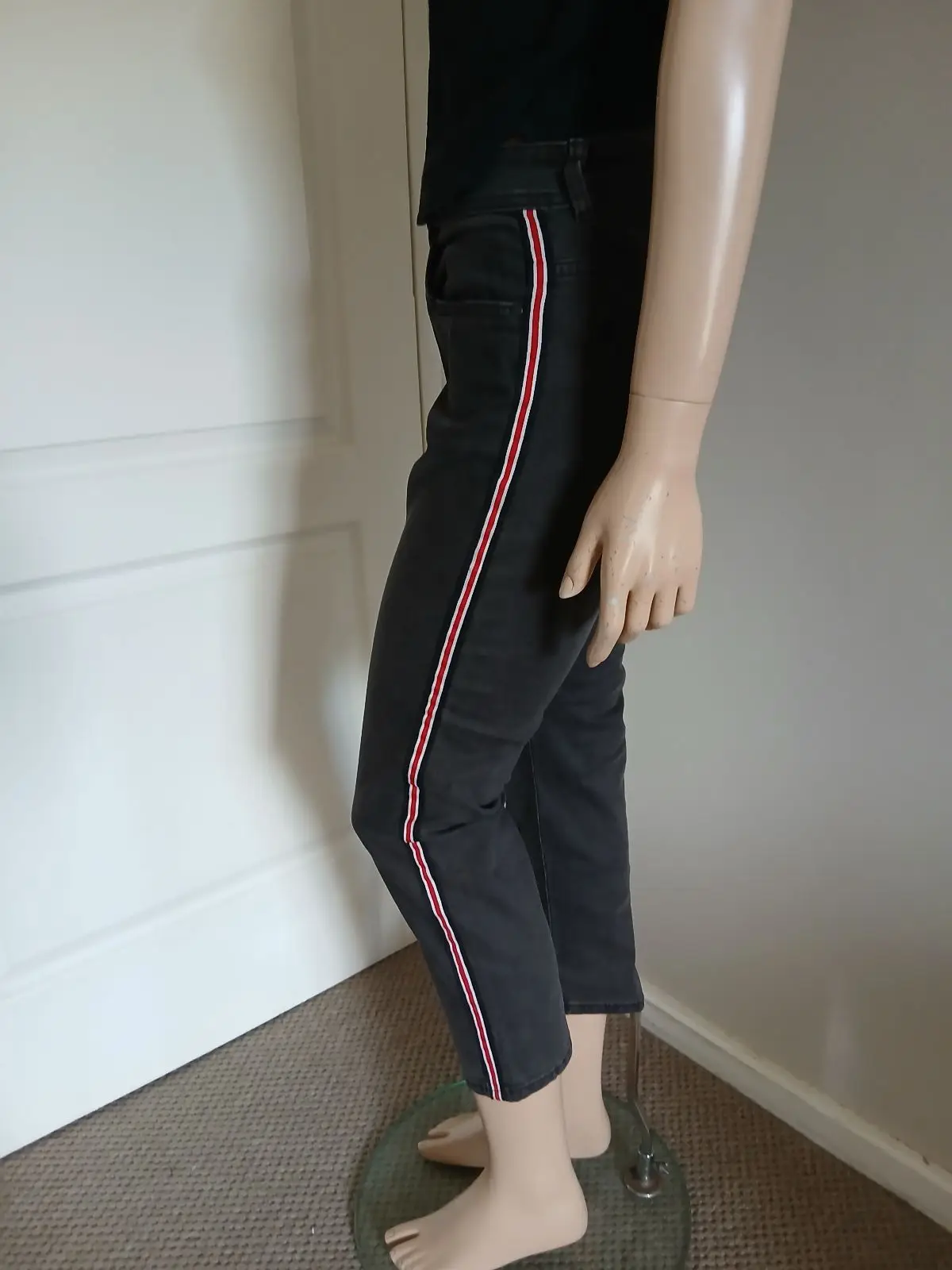 Cotton On Dark Grey Skinny Jeans with Side Stripe