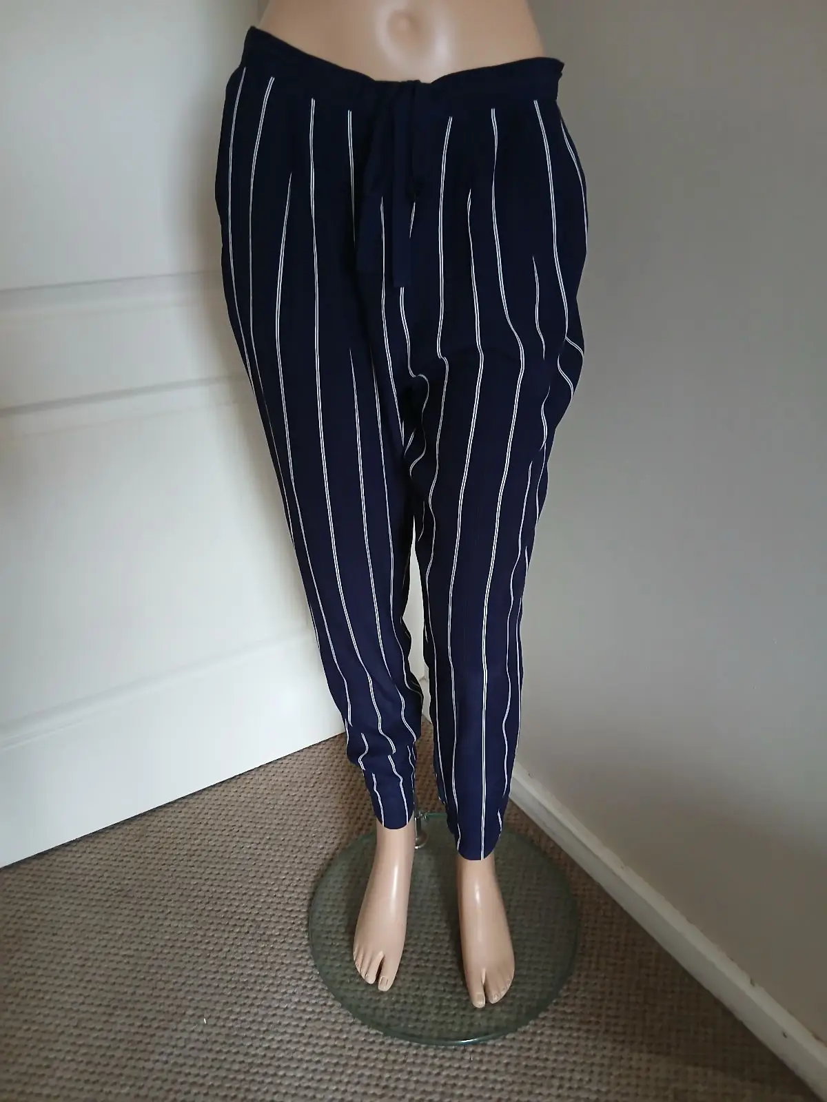Country Road Country Road Navy and White Striped Trousers