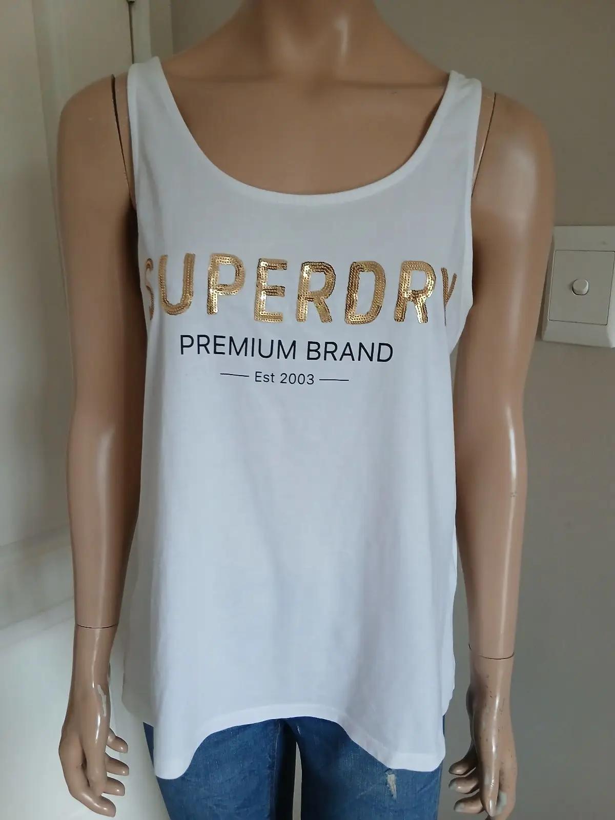 Superdry Premium Brand Sequin Tank Top