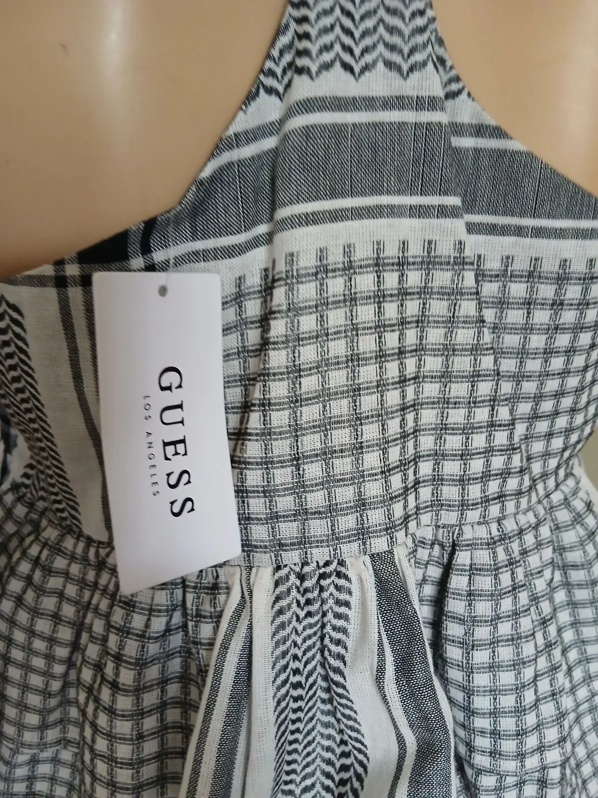 Guess Patterned Sleeveless Peplum Top