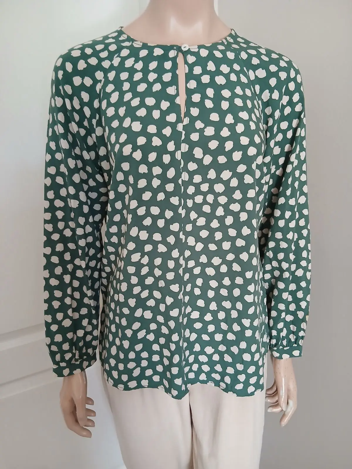 Poetry Green Patterned Long Sleeve Blouse