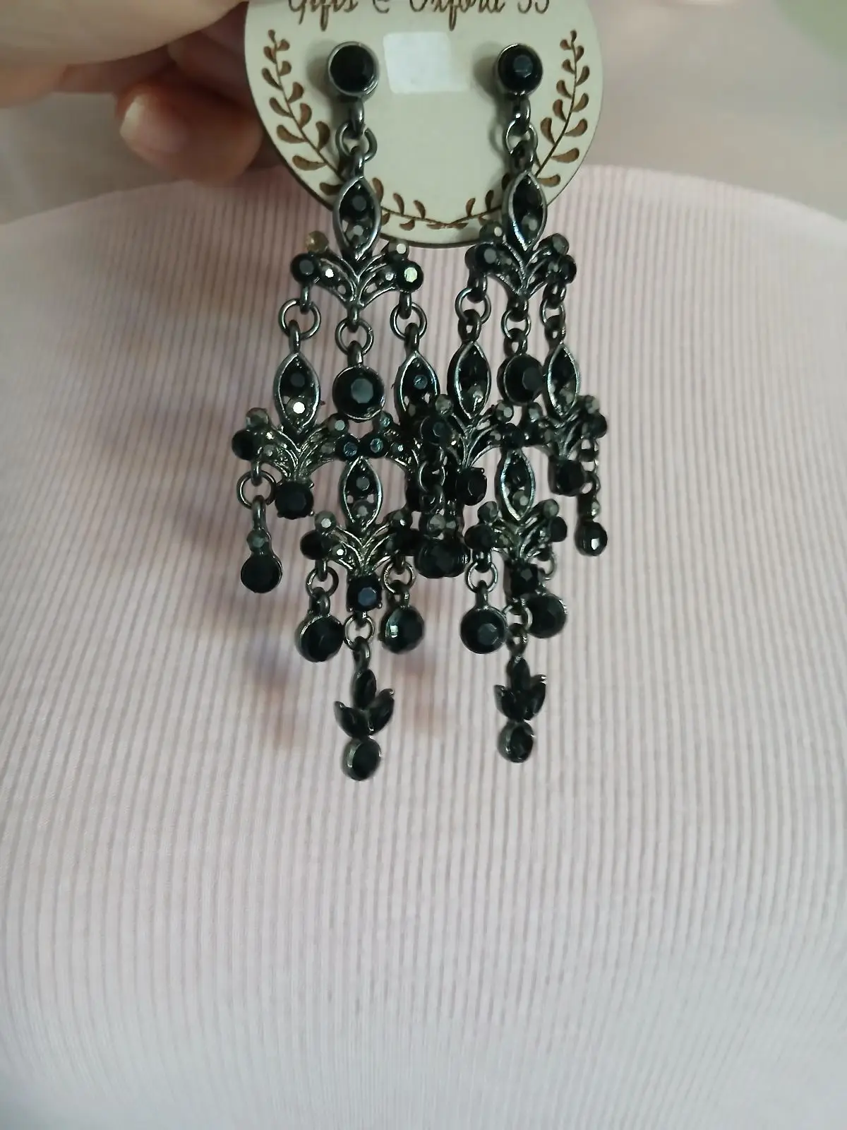 Generic Black Chandelier Drop Earrings
