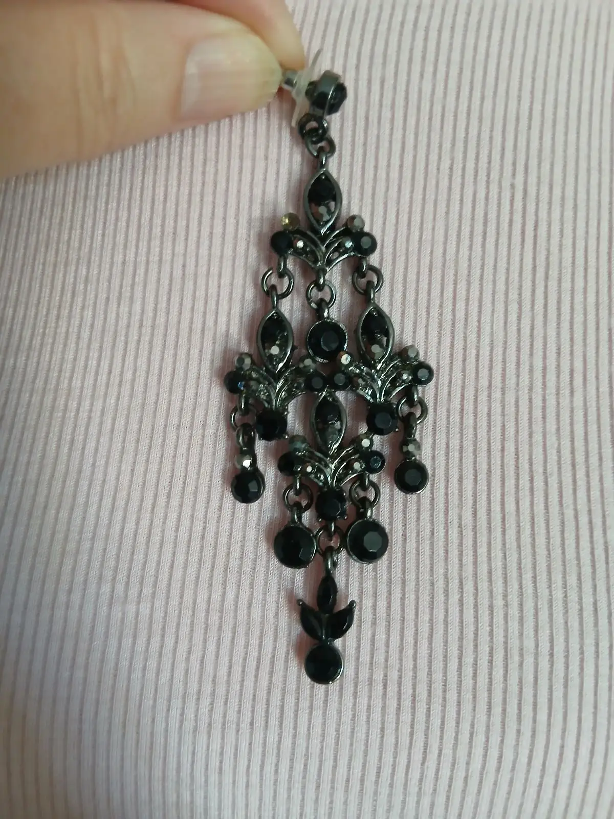 Black Chandelier Drop Earrings