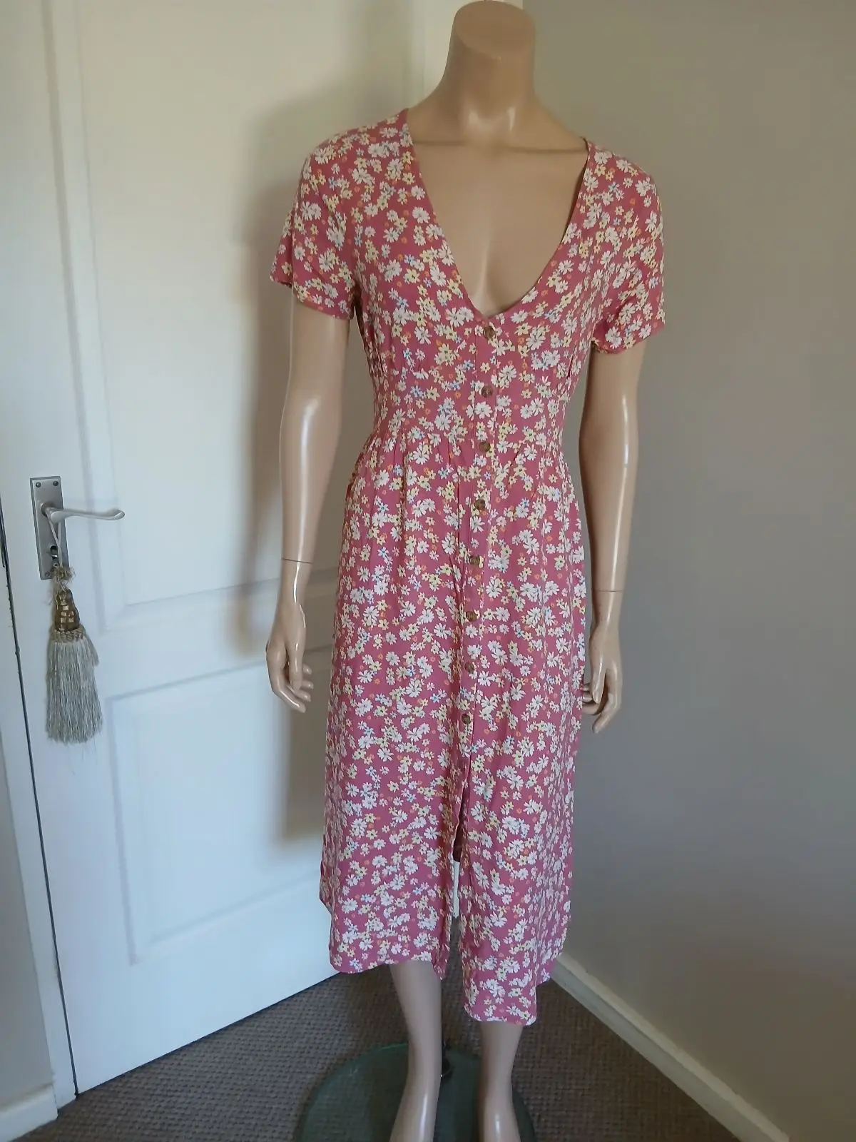 Cotton On Cotton On Pink Floral Button-Down Midi Dress