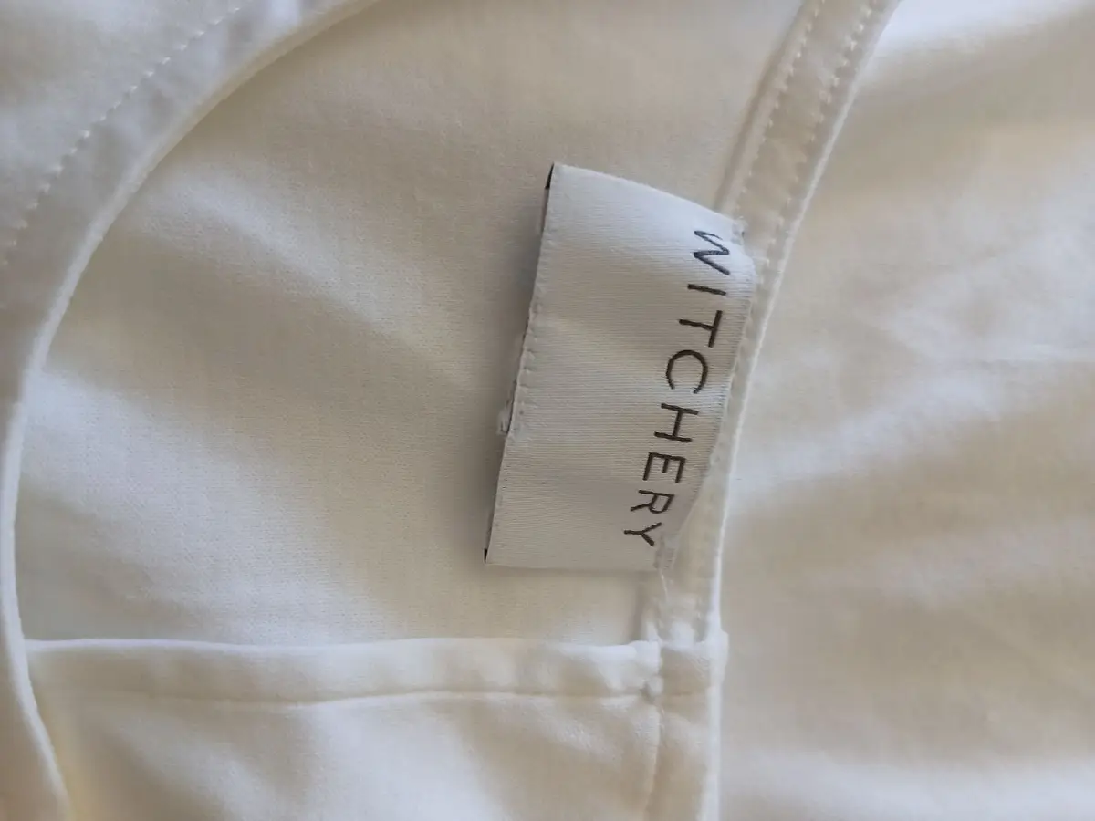 Witchery White Sleeveless Tiered Peplum Top