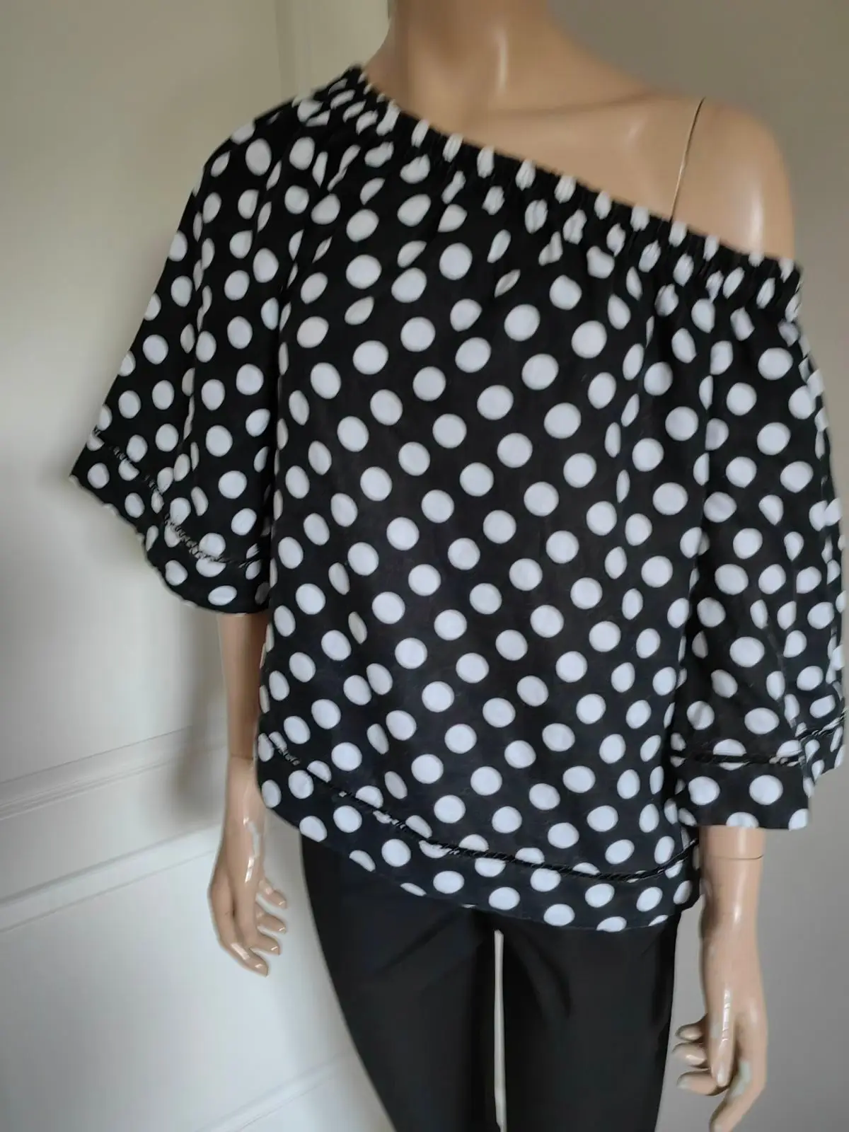 Country Road Black and White Polka Dot Top