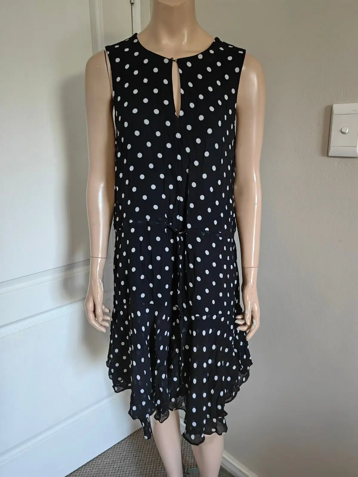 Witchery Witchery Black Polka Dot Dress Size 12