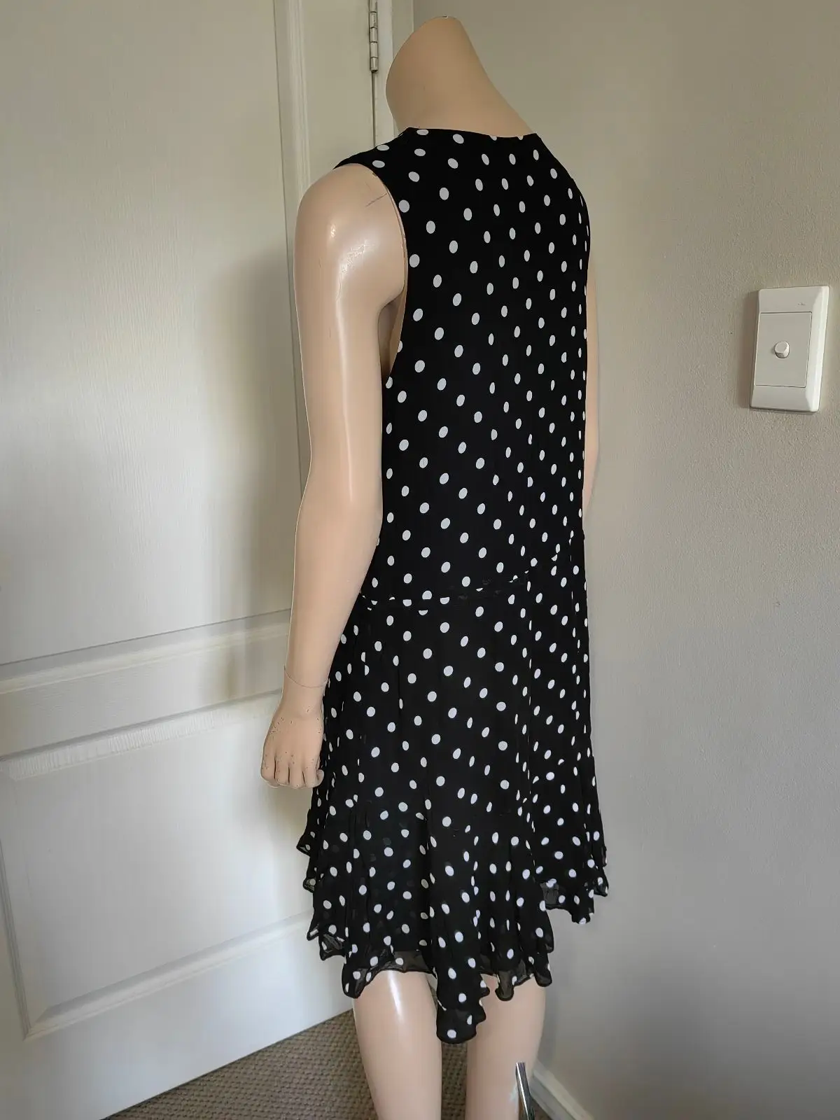 Witchery Black Polka Dot Dress Size 12