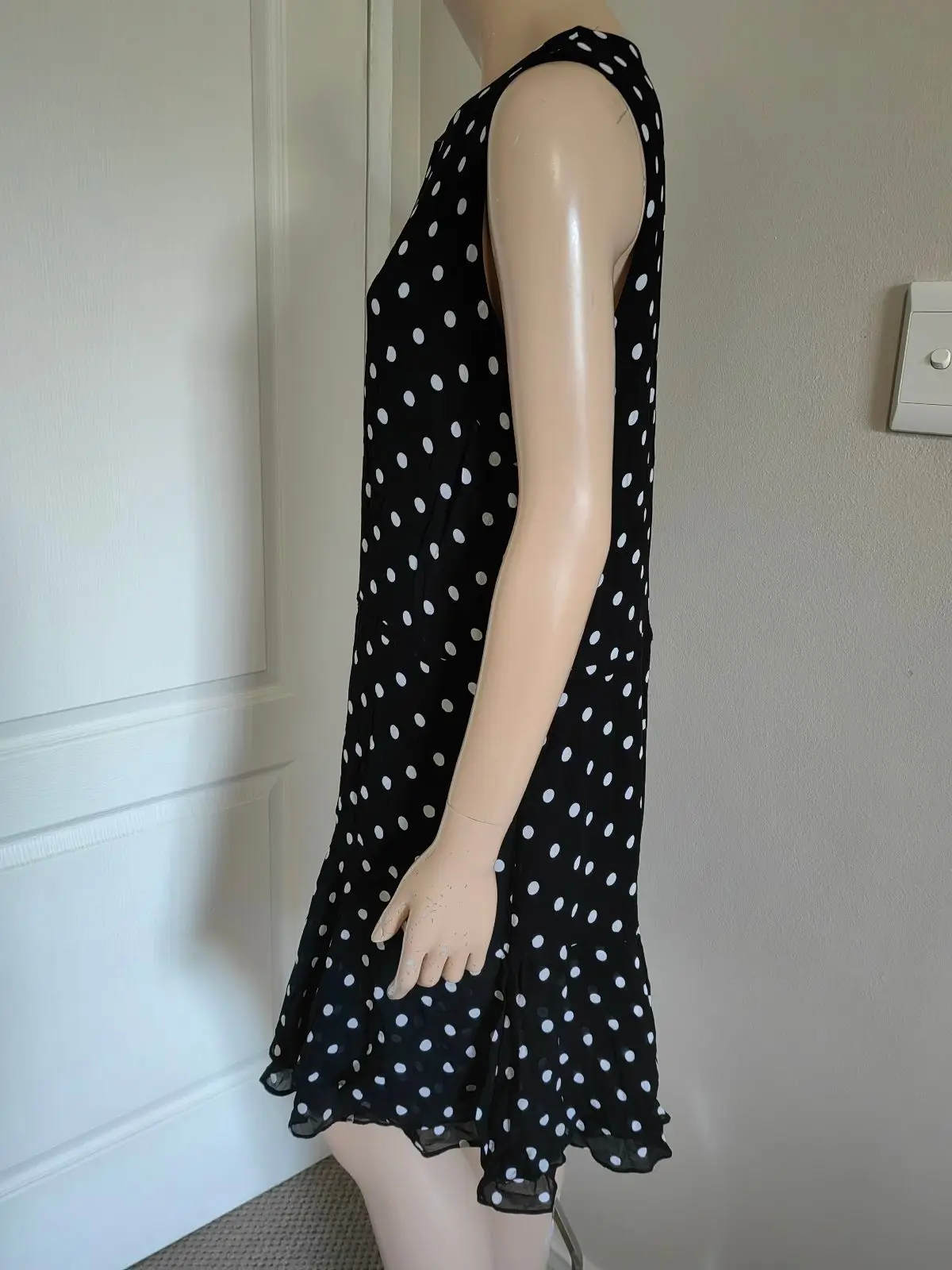 Witchery Black Polka Dot Dress Size 12