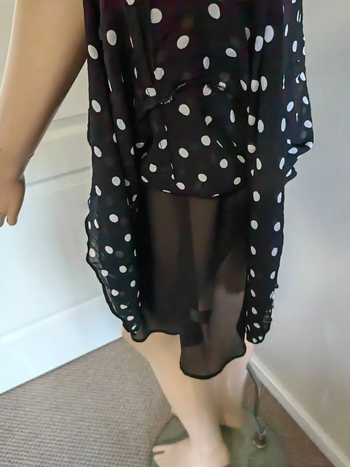 Witchery Black Polka Dot Dress Size 12