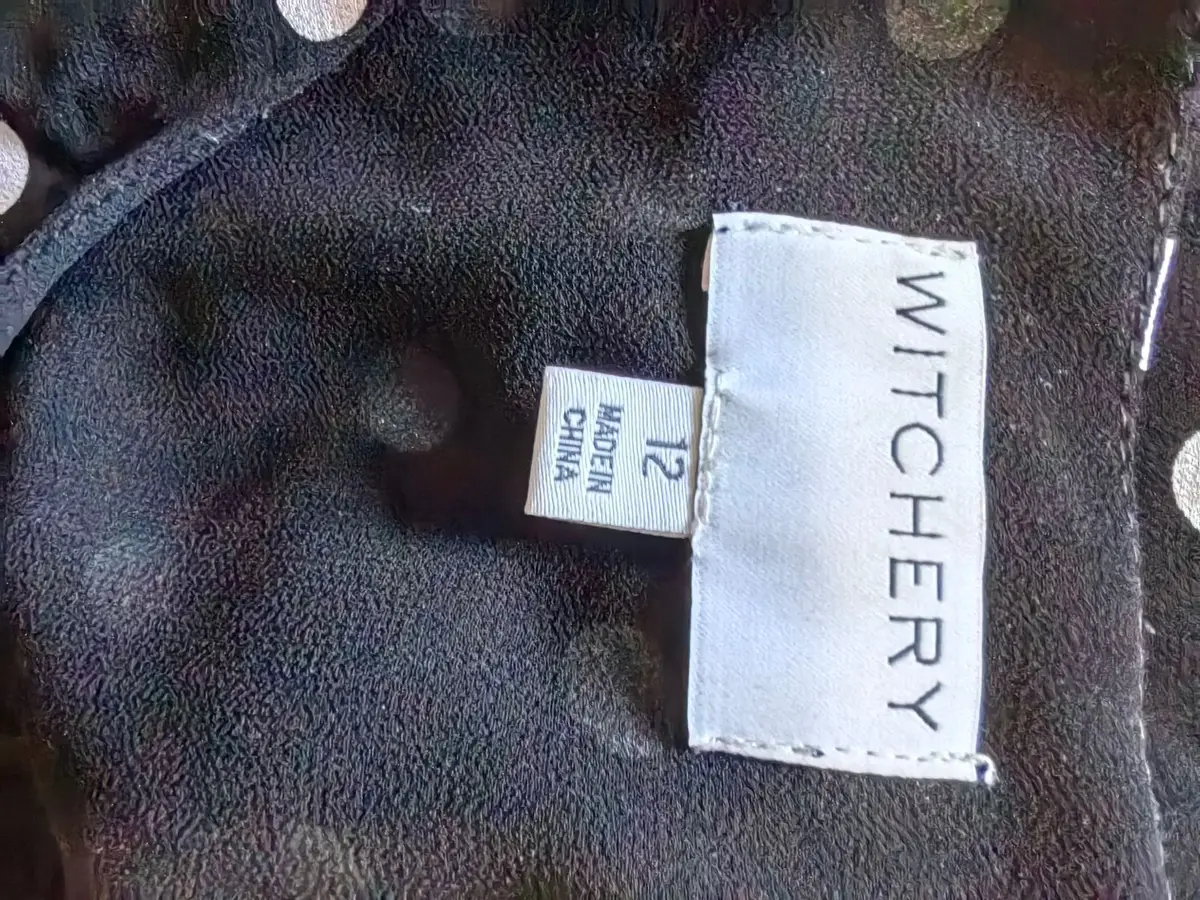 Witchery Black Polka Dot Dress Size 12