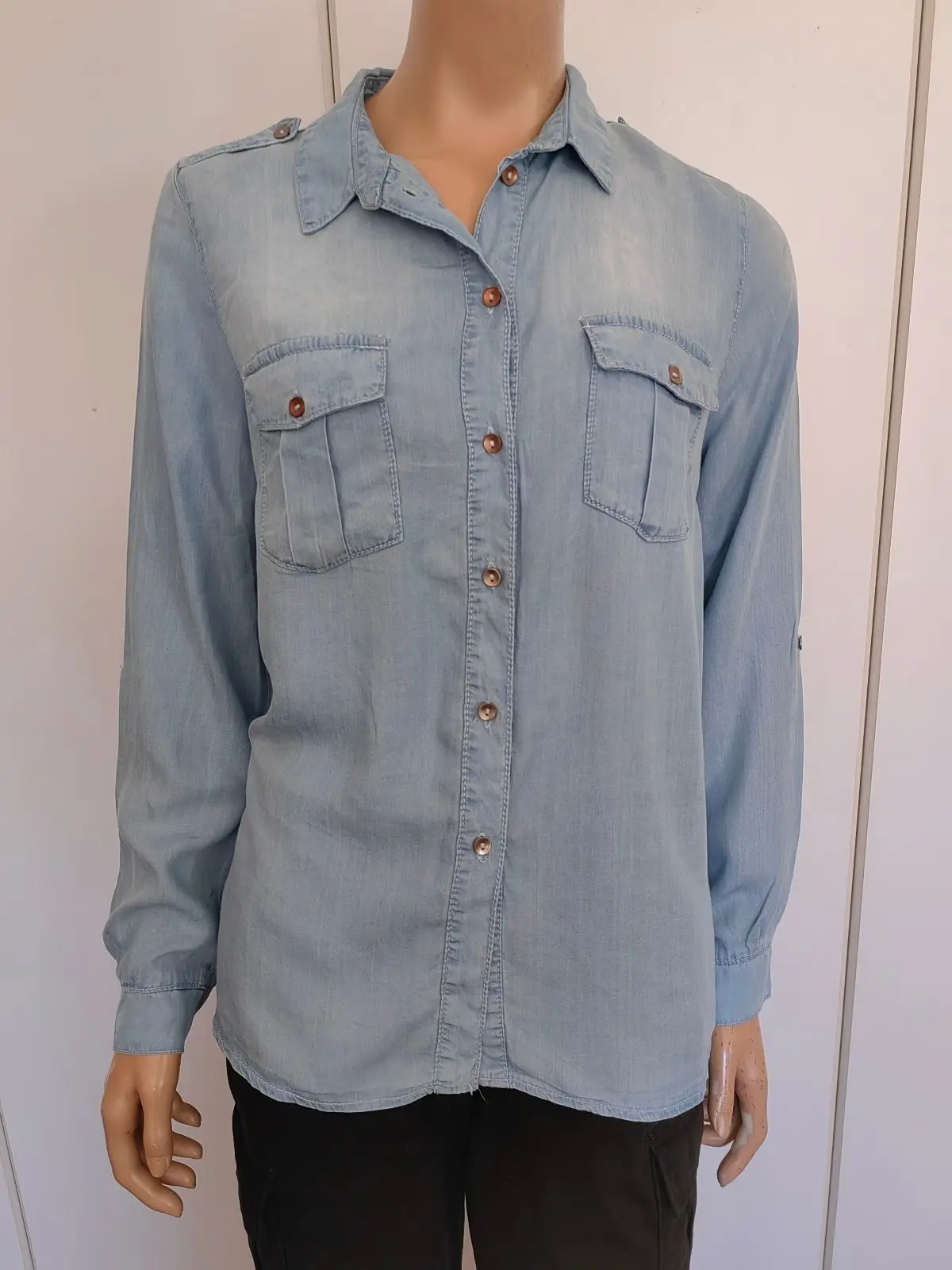 Foschini Foschini Light Blue Denim Button-Up Shirt