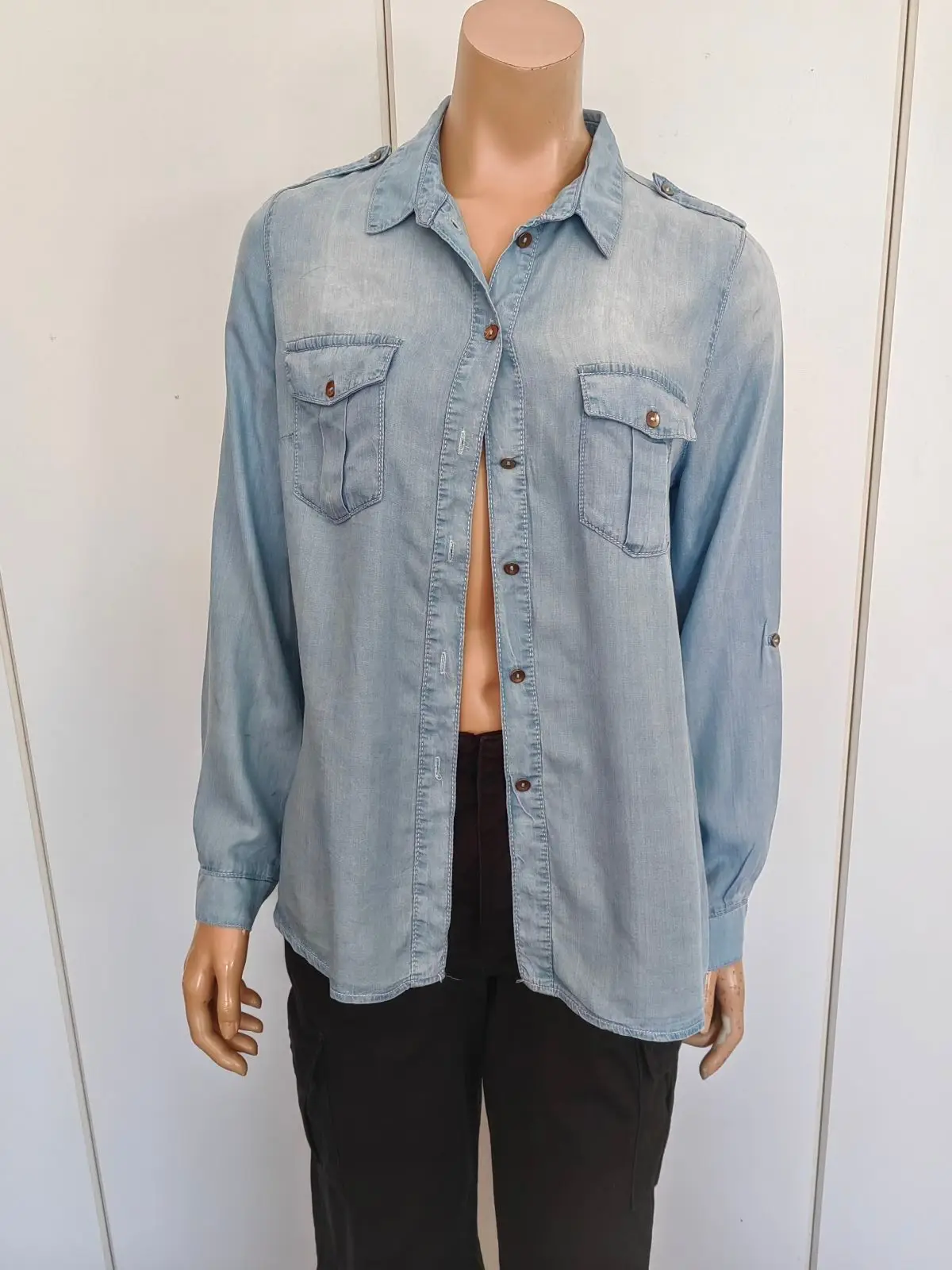 Foschini Light Blue Denim Button-Up Shirt