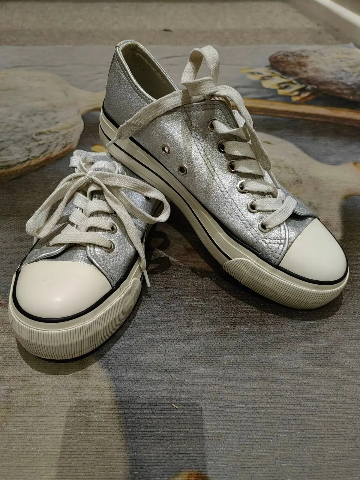 Cotton On Silver Sneakers Size 4