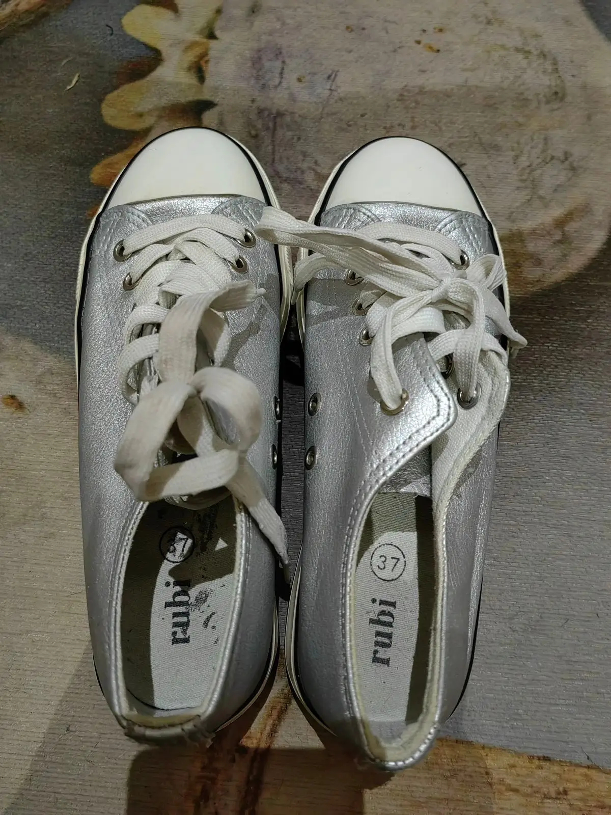 Cotton On Silver Sneakers Size 4