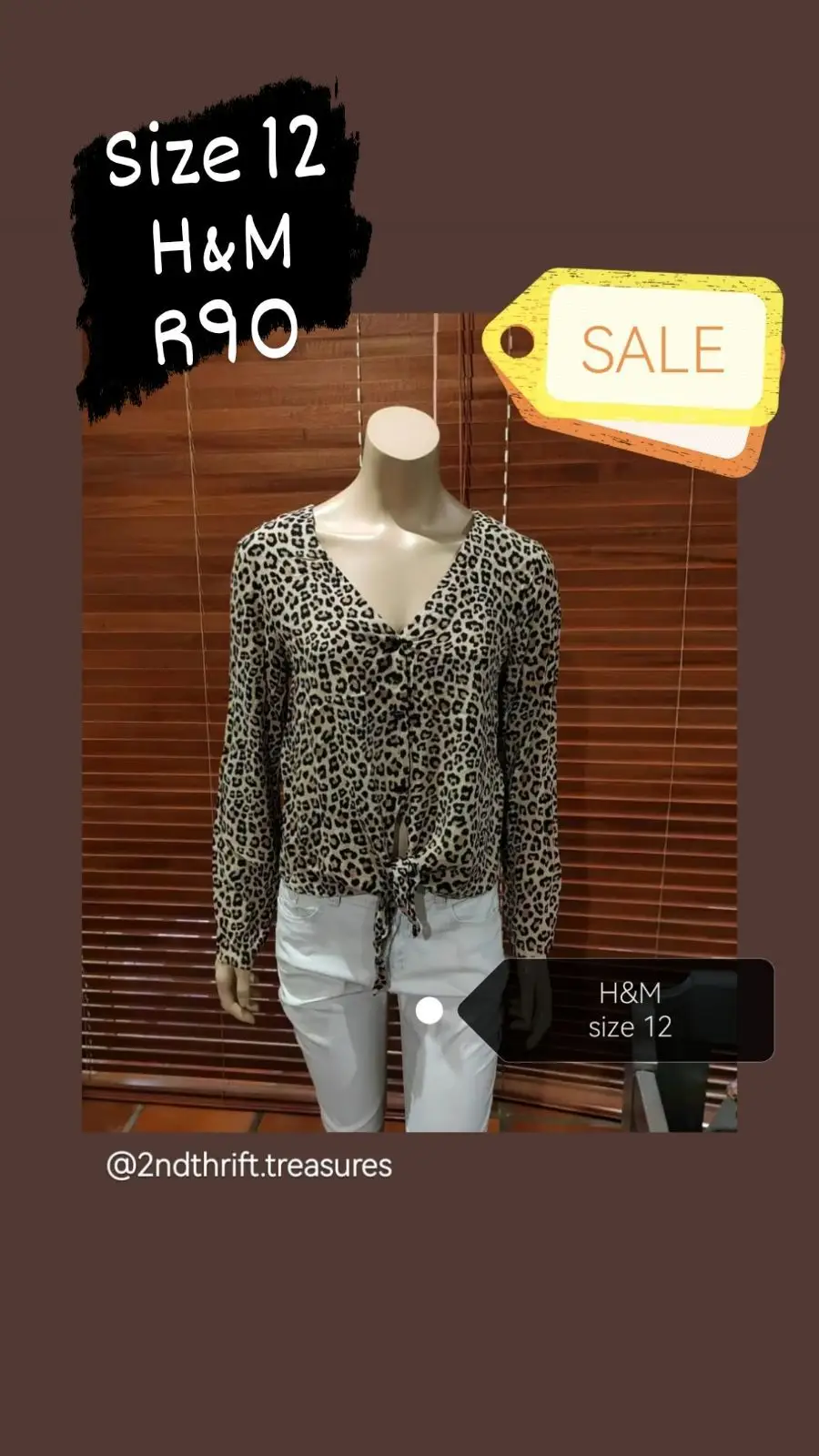 H&M H&M Leopard Print Blouse Size 12
