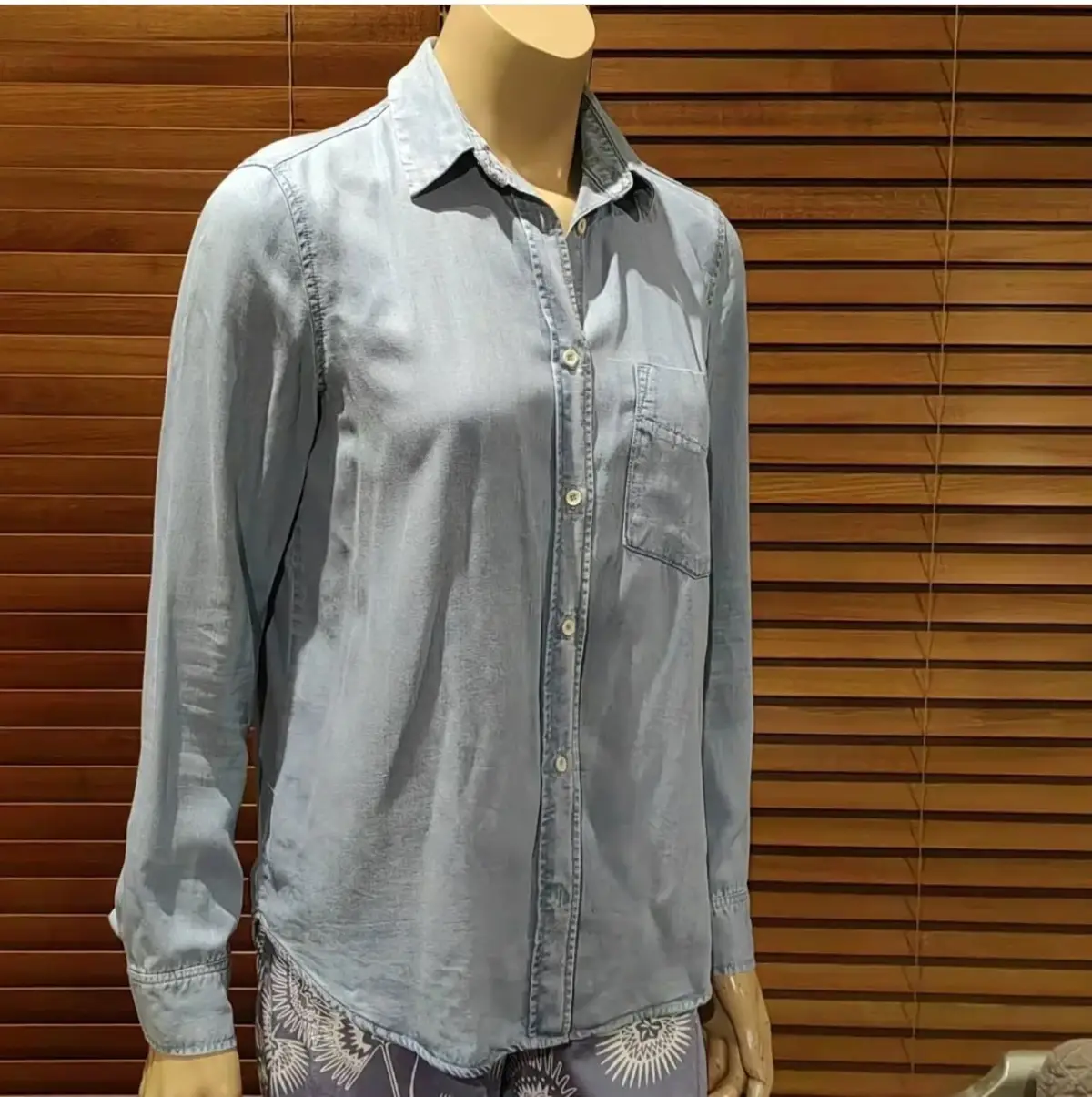 Mango Mango Light Blue Long-Sleeve Shirt