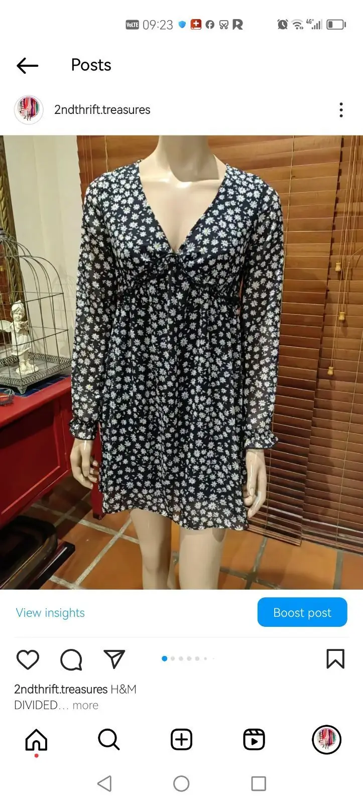 H&M H&M Floral Long-Sleeve Dress