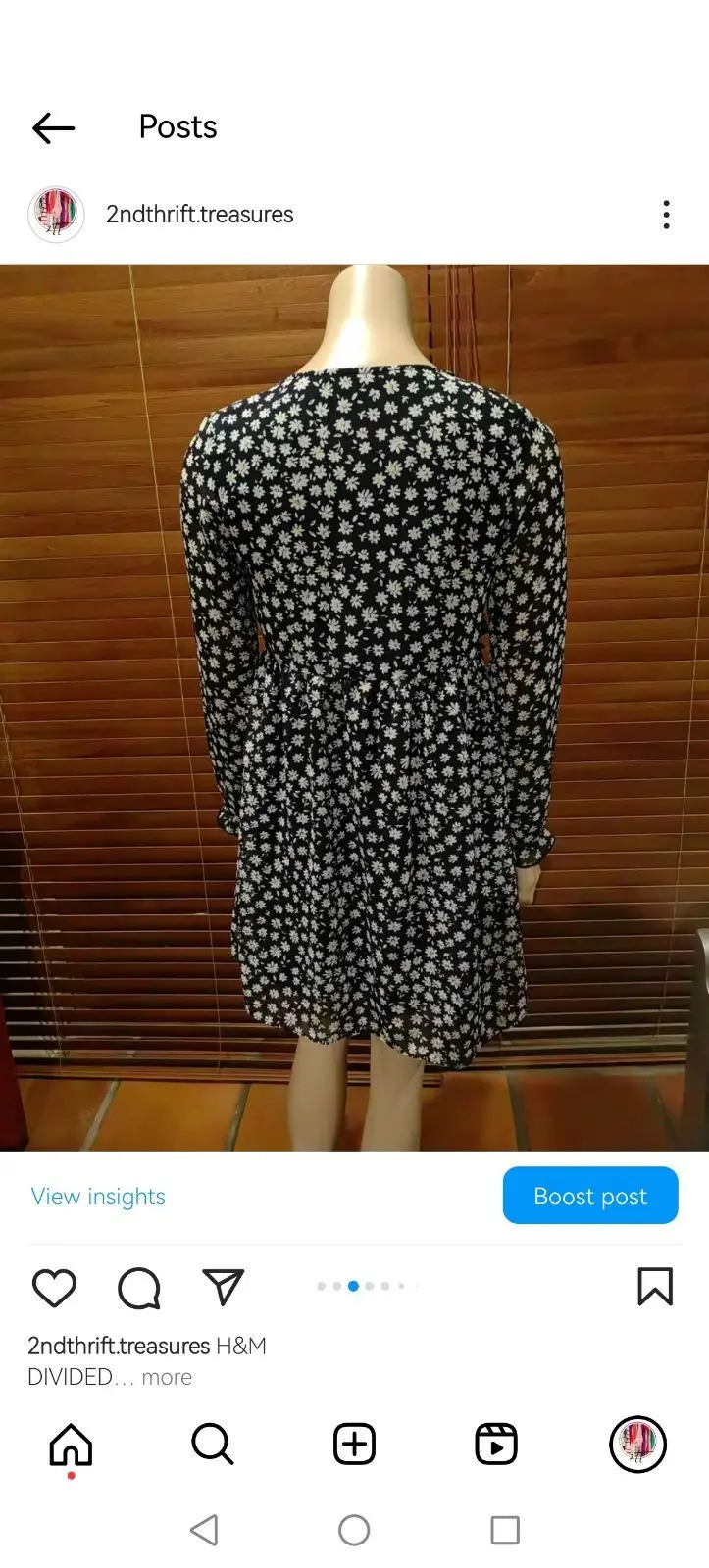 H&M Floral Long-Sleeve Dress