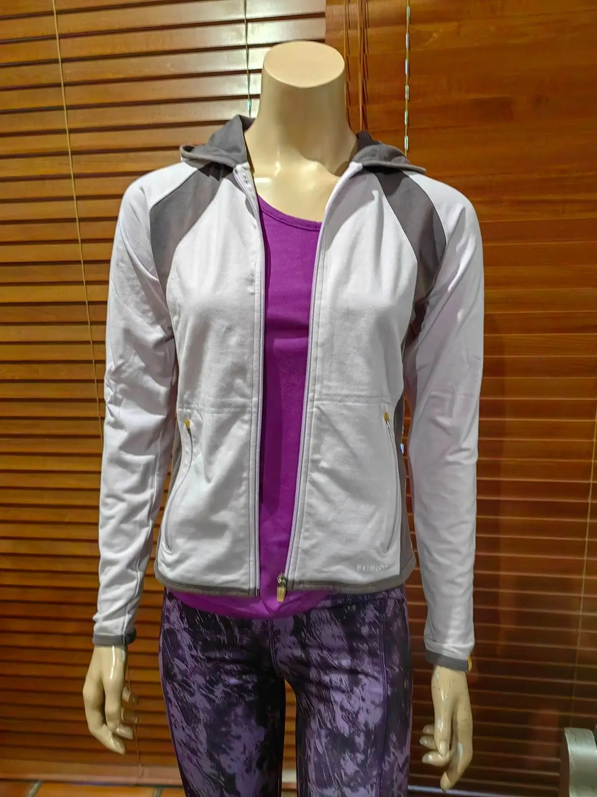 Generic Generic White and Grey Zip-Up Jacket