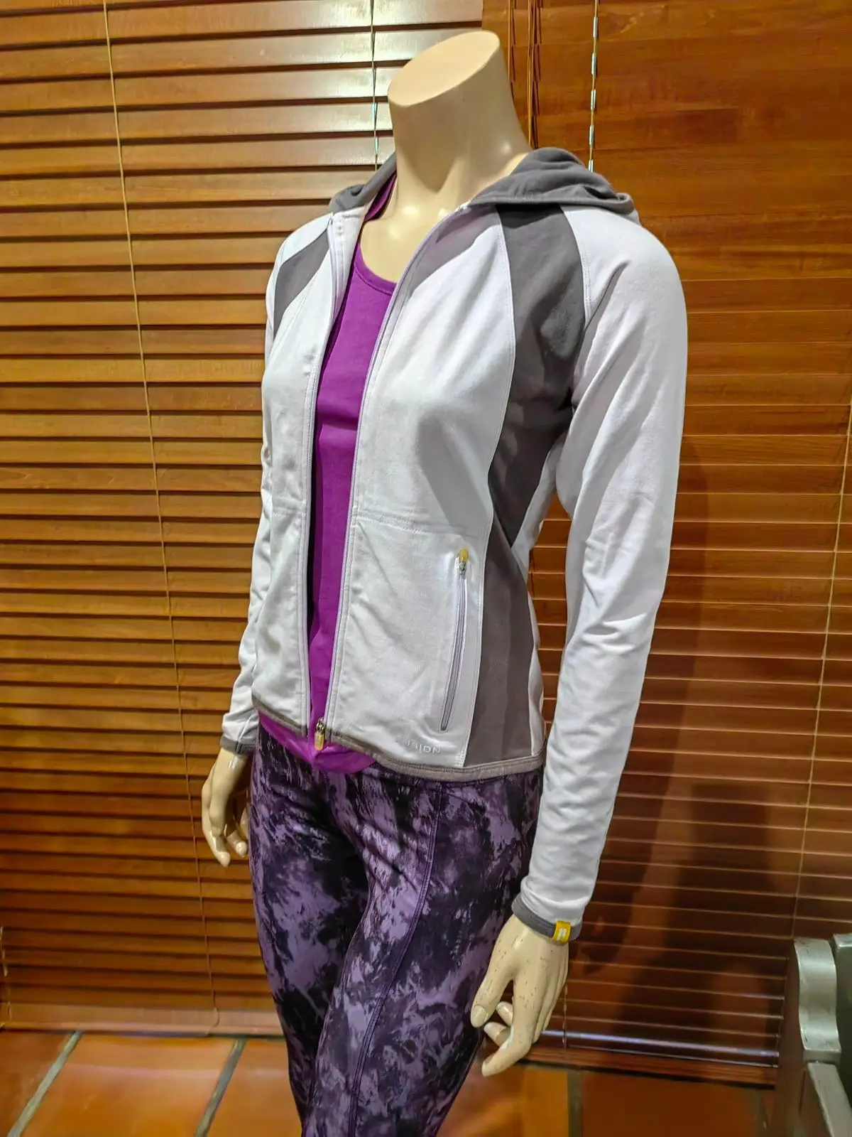 Generic White and Grey Zip-Up Jacket