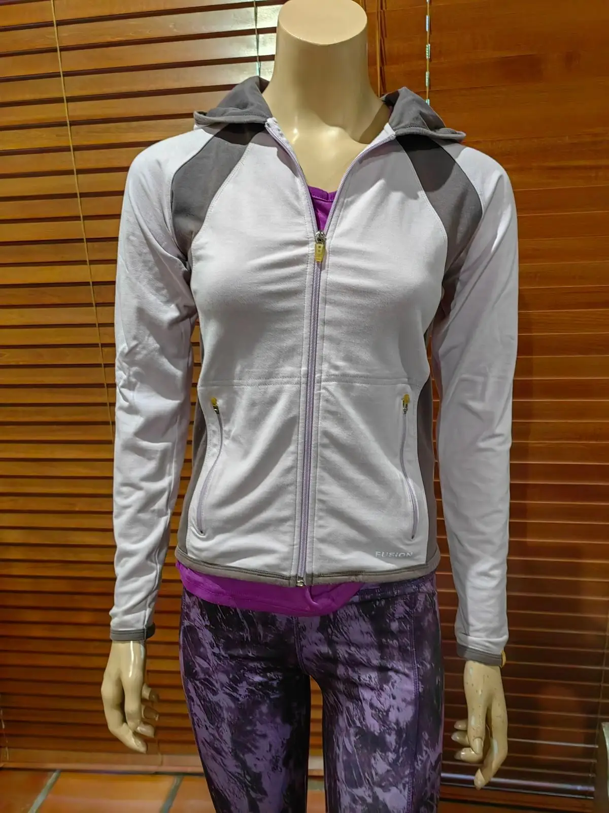 Generic White and Grey Zip-Up Jacket