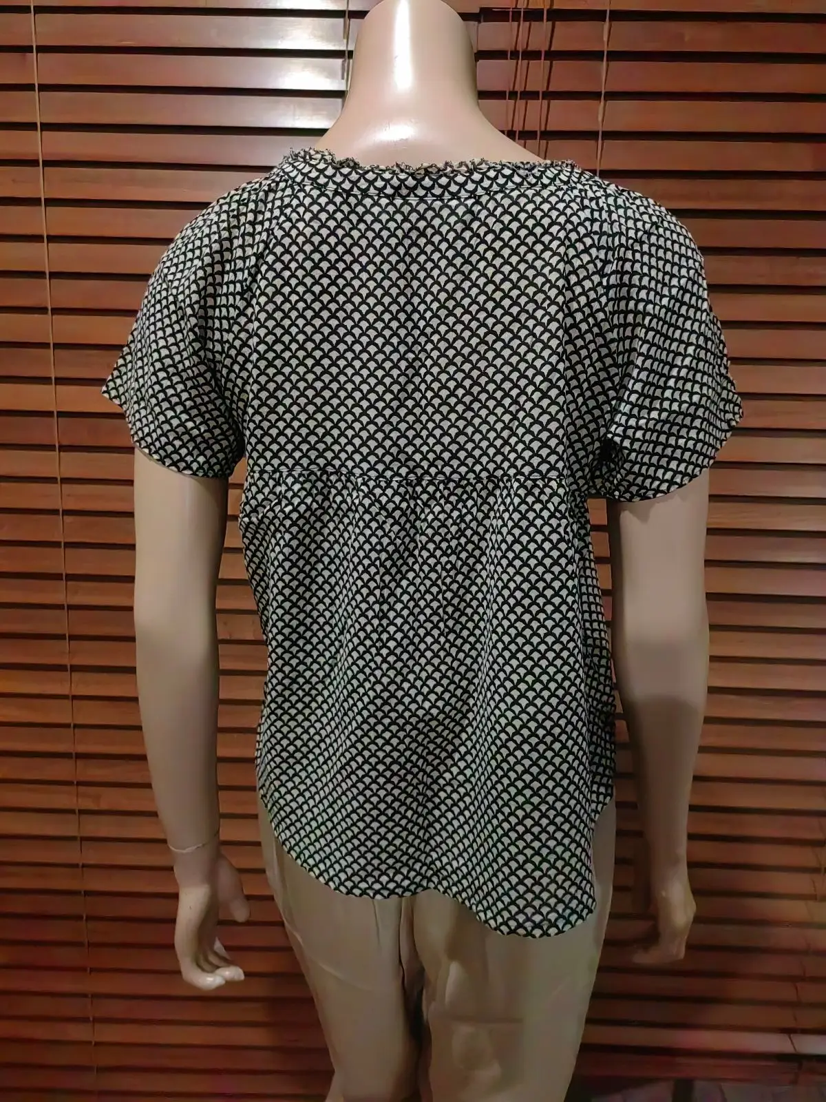 Country Road Black and White Patterned Top