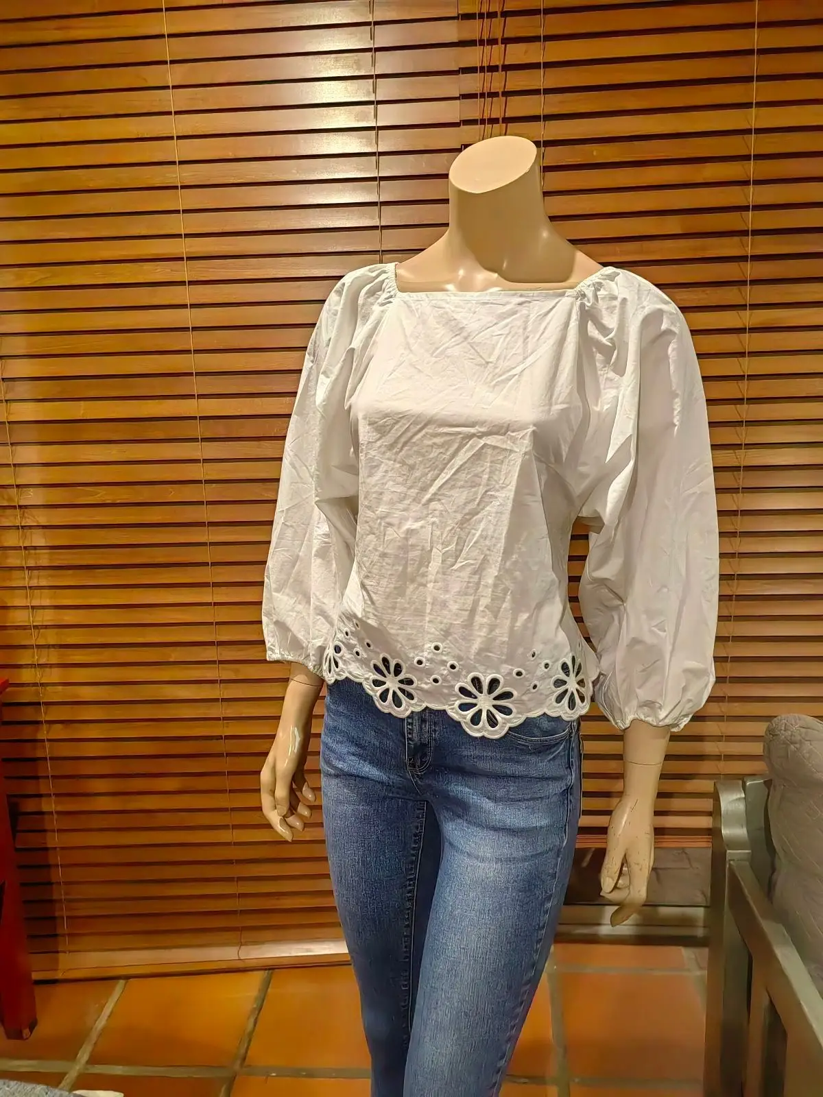 H&M White Puff Sleeve Blouse