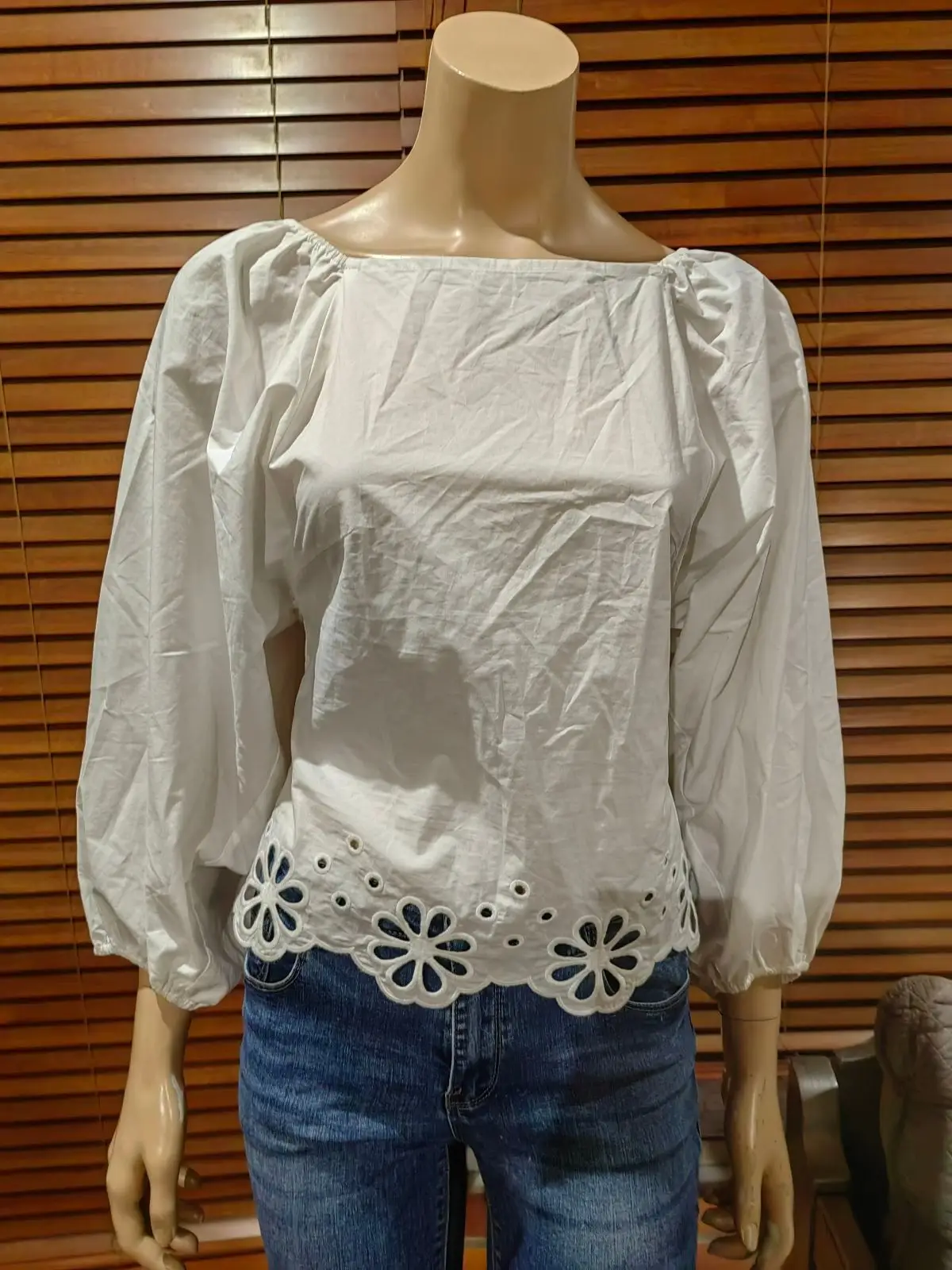H&M White Puff Sleeve Blouse