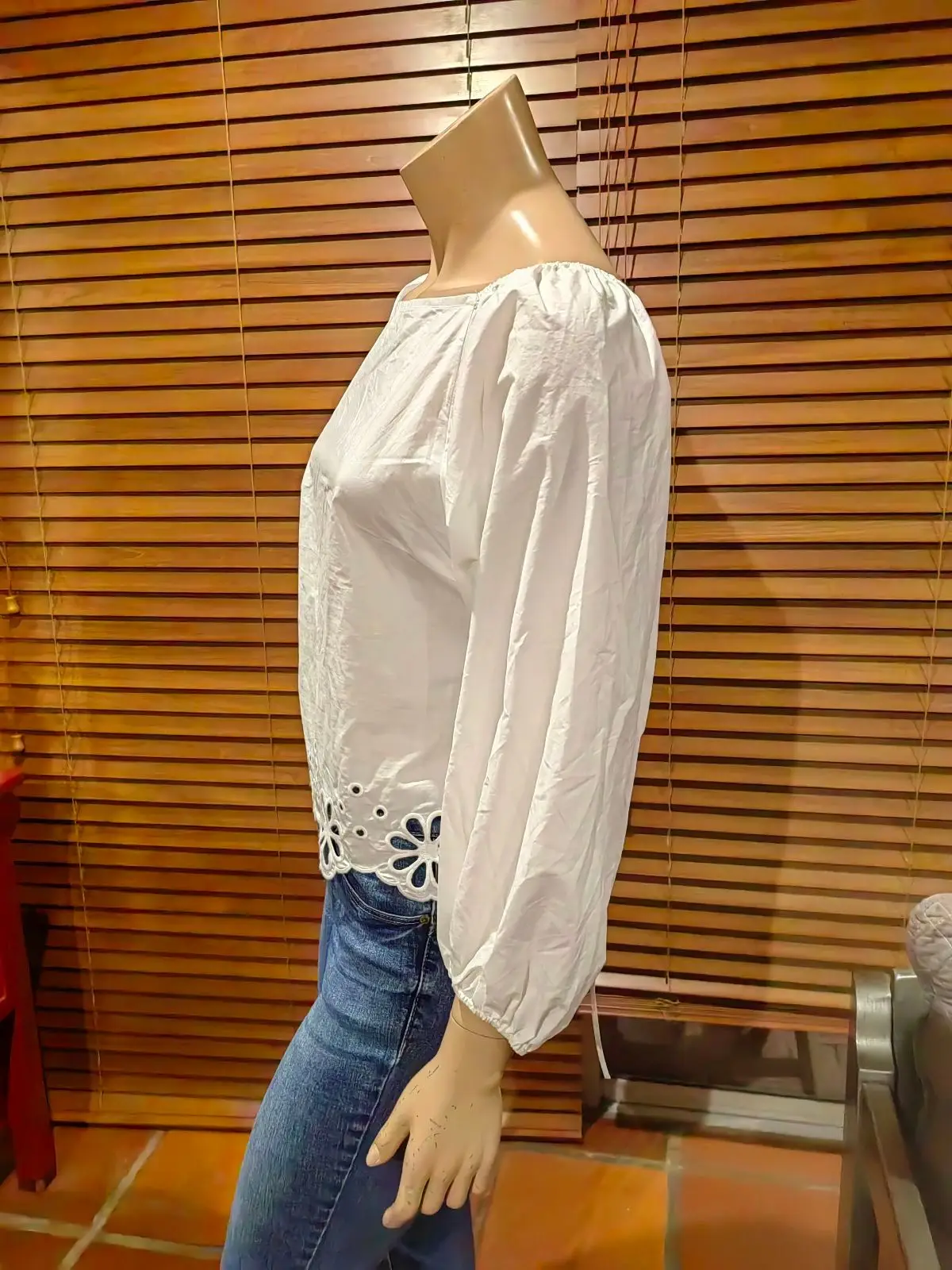 H&M White Puff Sleeve Blouse