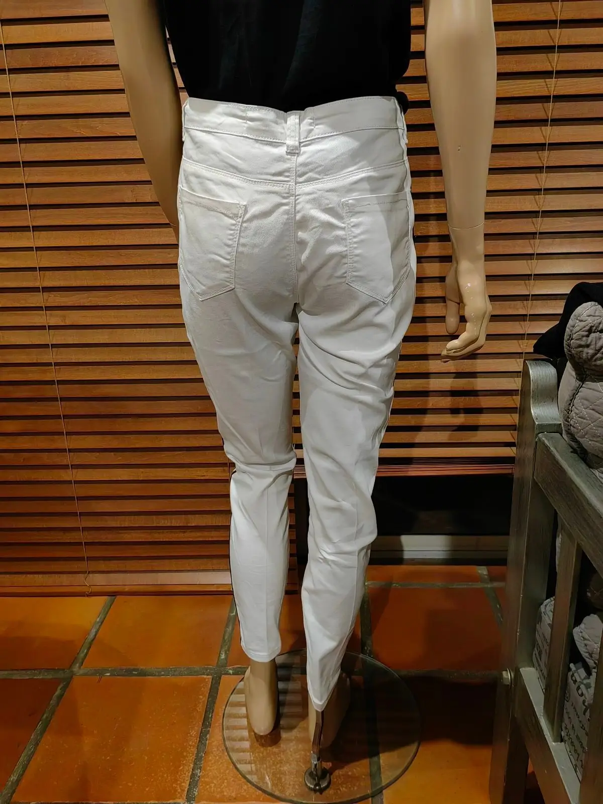 Foschini White Pants with Black Stripes